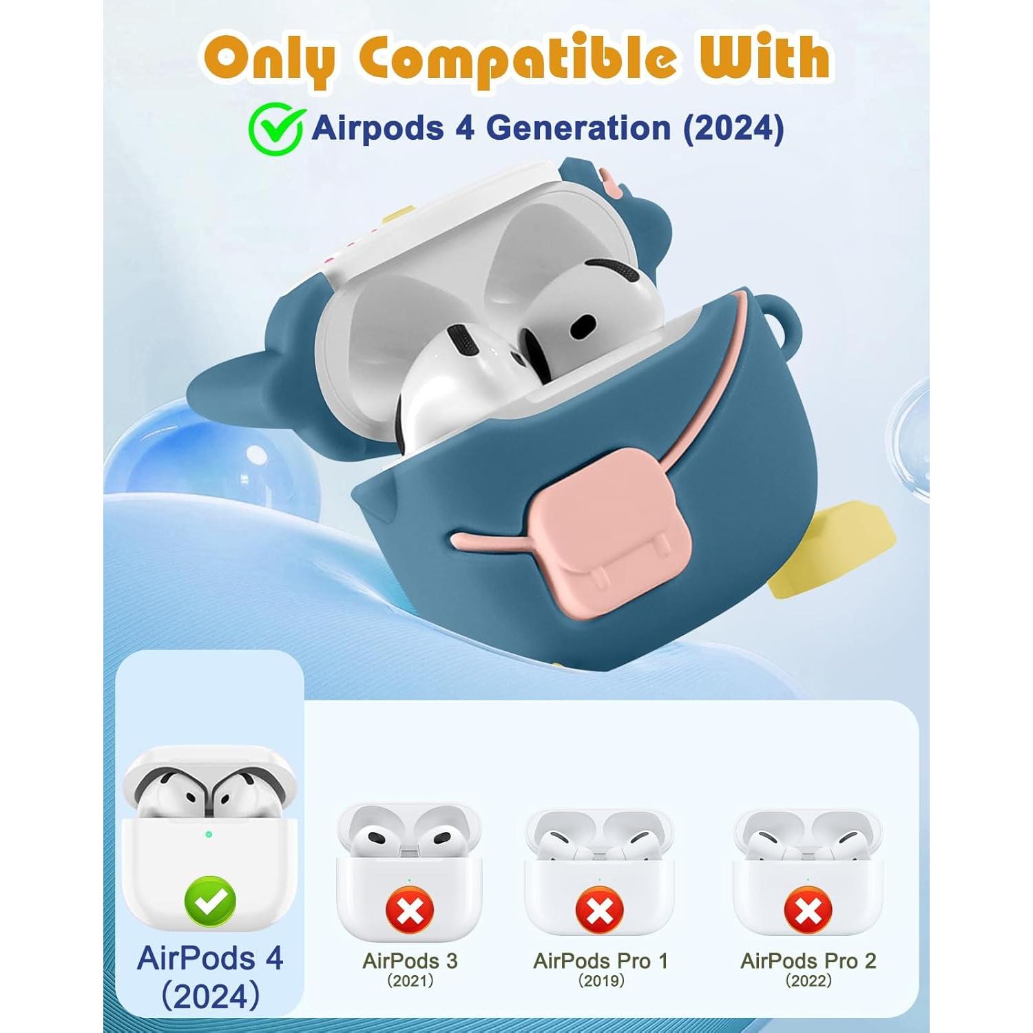 Funda Silicona Pingüino Boaretiu para AirPods 4ta 2024