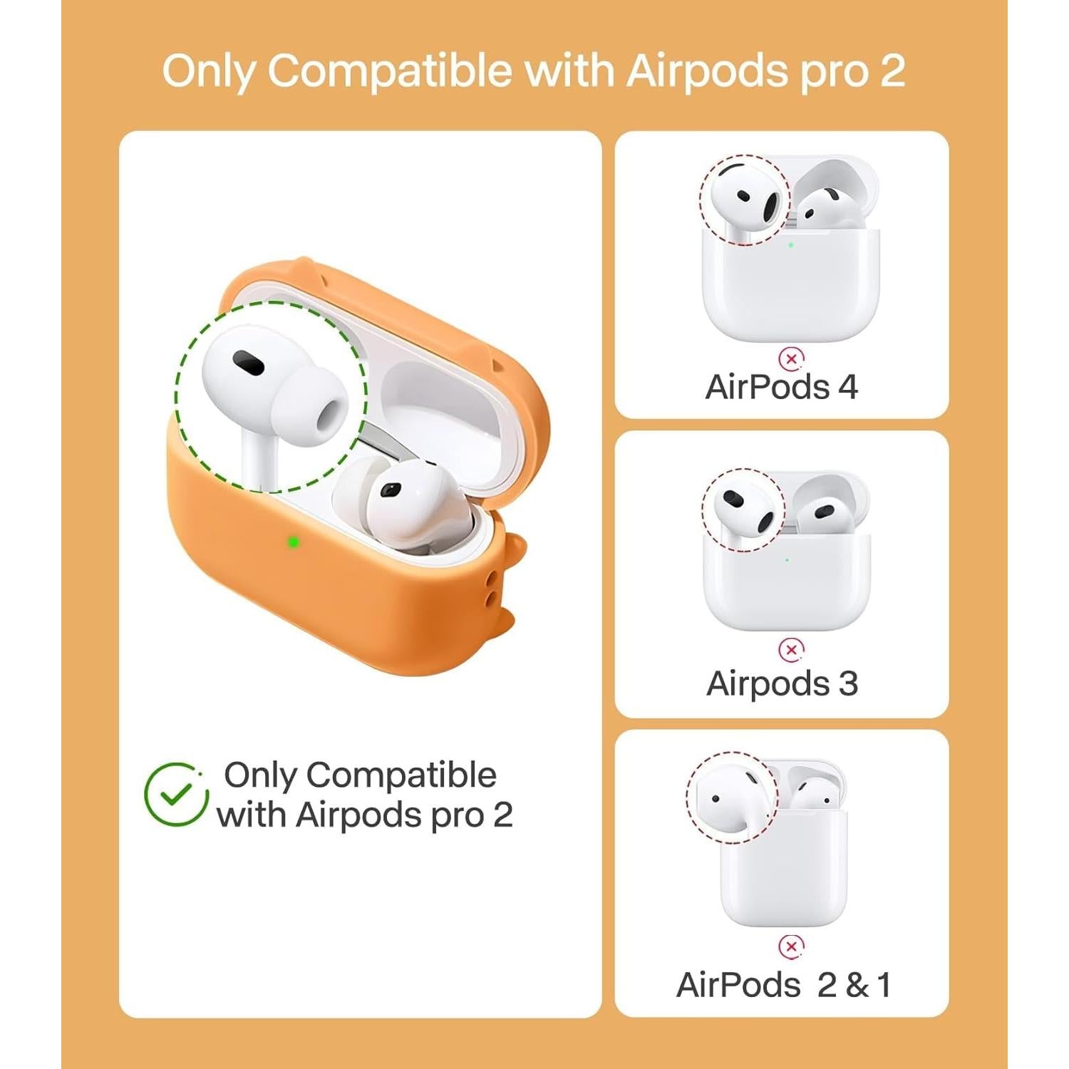 Funda de Silicona para AirPods Pro 2 Shiba Inu con Llavero