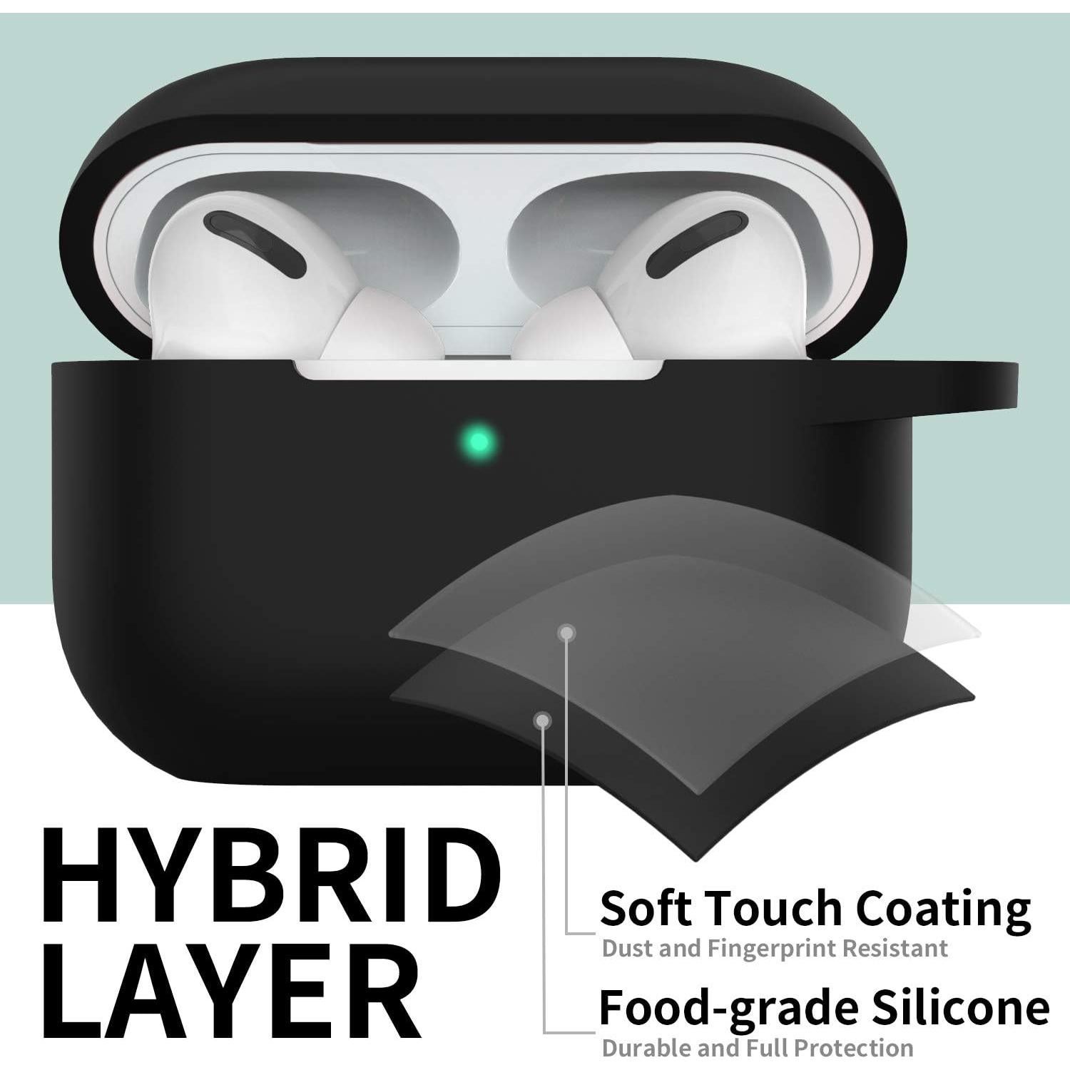 Funda de Silicona Protectora GMUDA para AirPods Pro 1/2 - Negro