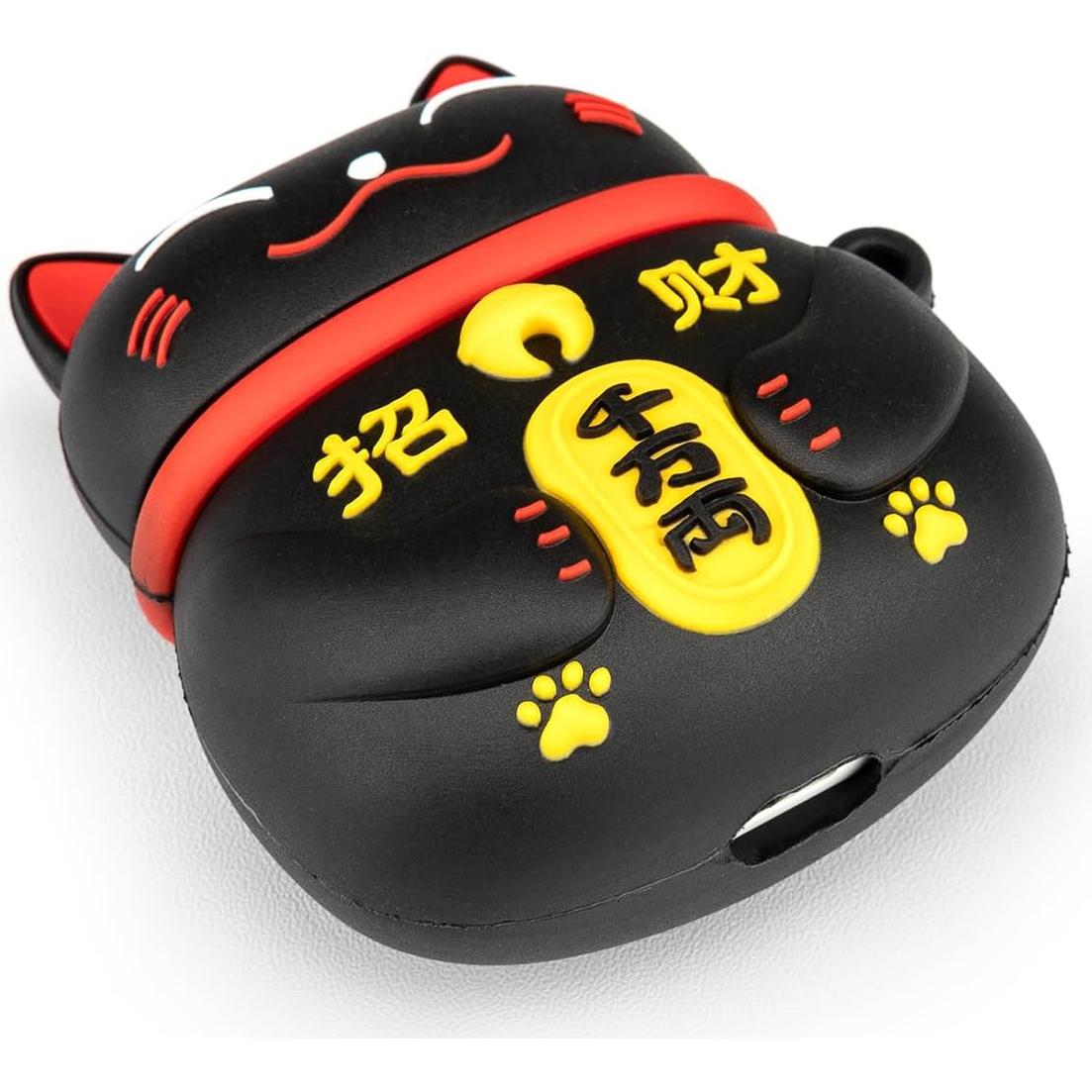Funda de AirPods YONOCOSTA Gato Negro de la Suerte PVC