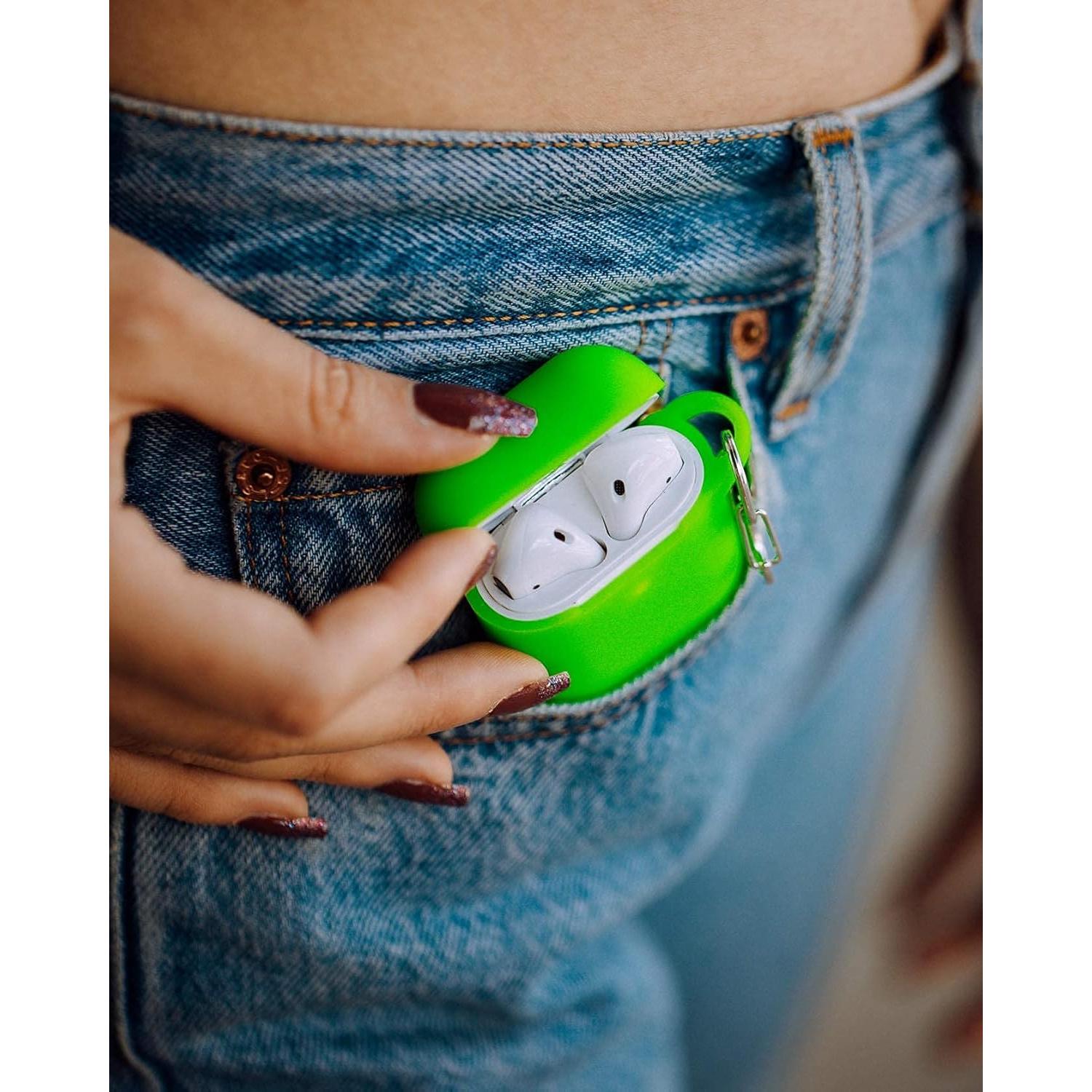 Funda de Silicona Felony Verde Neón para AirPods 1 y 2
