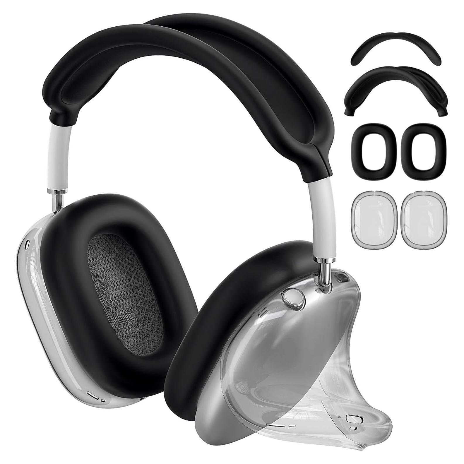 Funda de silicona 4 en 1 para AirPods Max Cverny - Negro