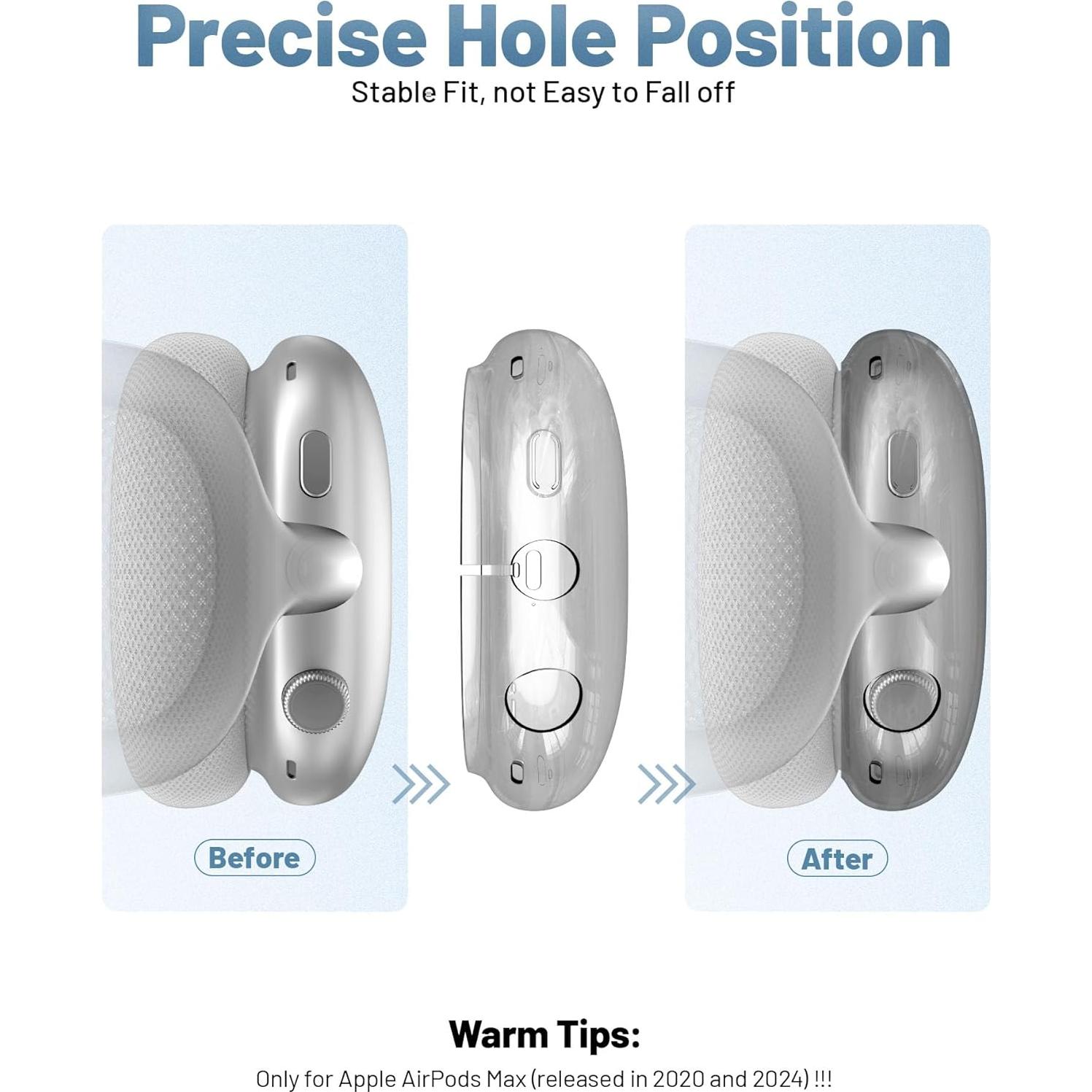 Funda de silicona 4 en 1 para AirPods Max Cverny - Negro