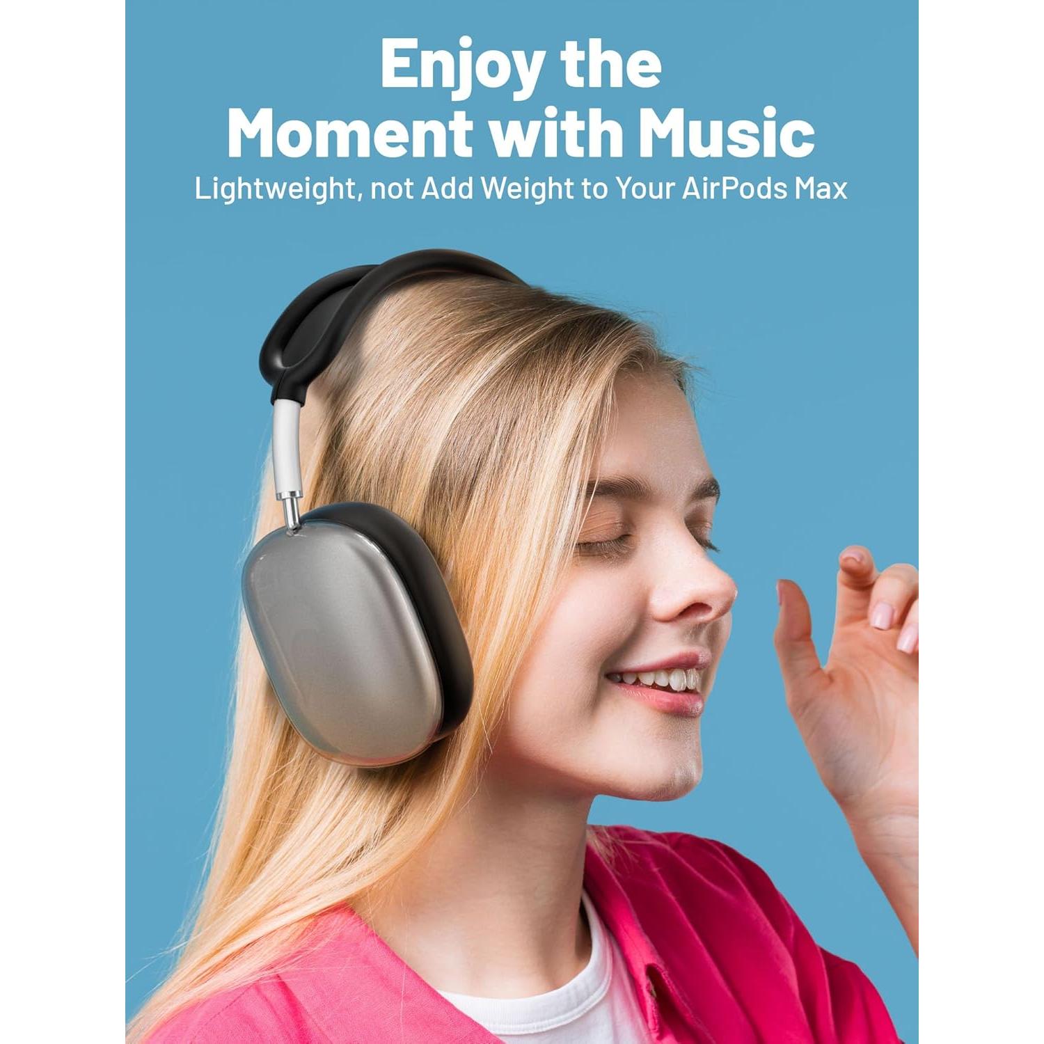 Funda de silicona 4 en 1 para AirPods Max Cverny - Negro