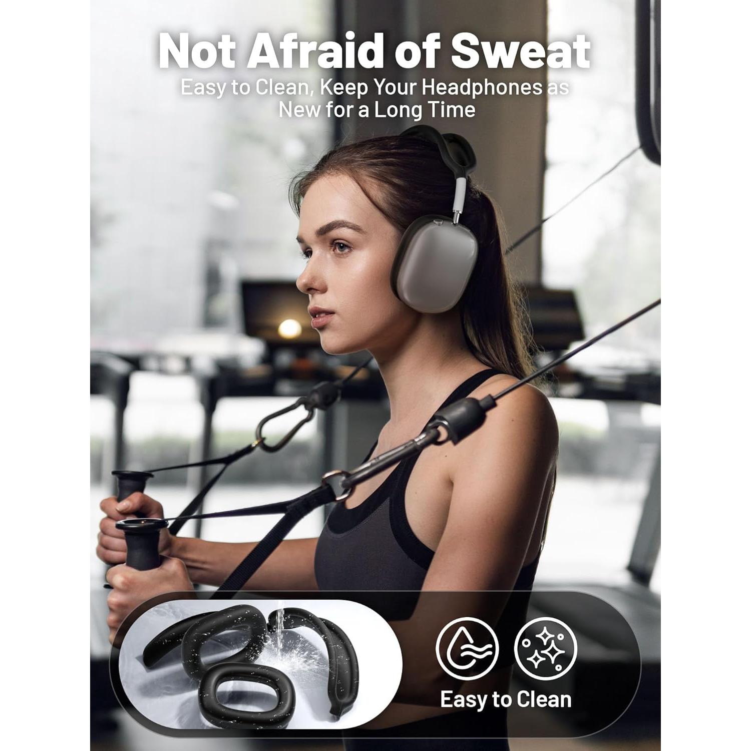 Funda de silicona 4 en 1 para AirPods Max Cverny - Negro