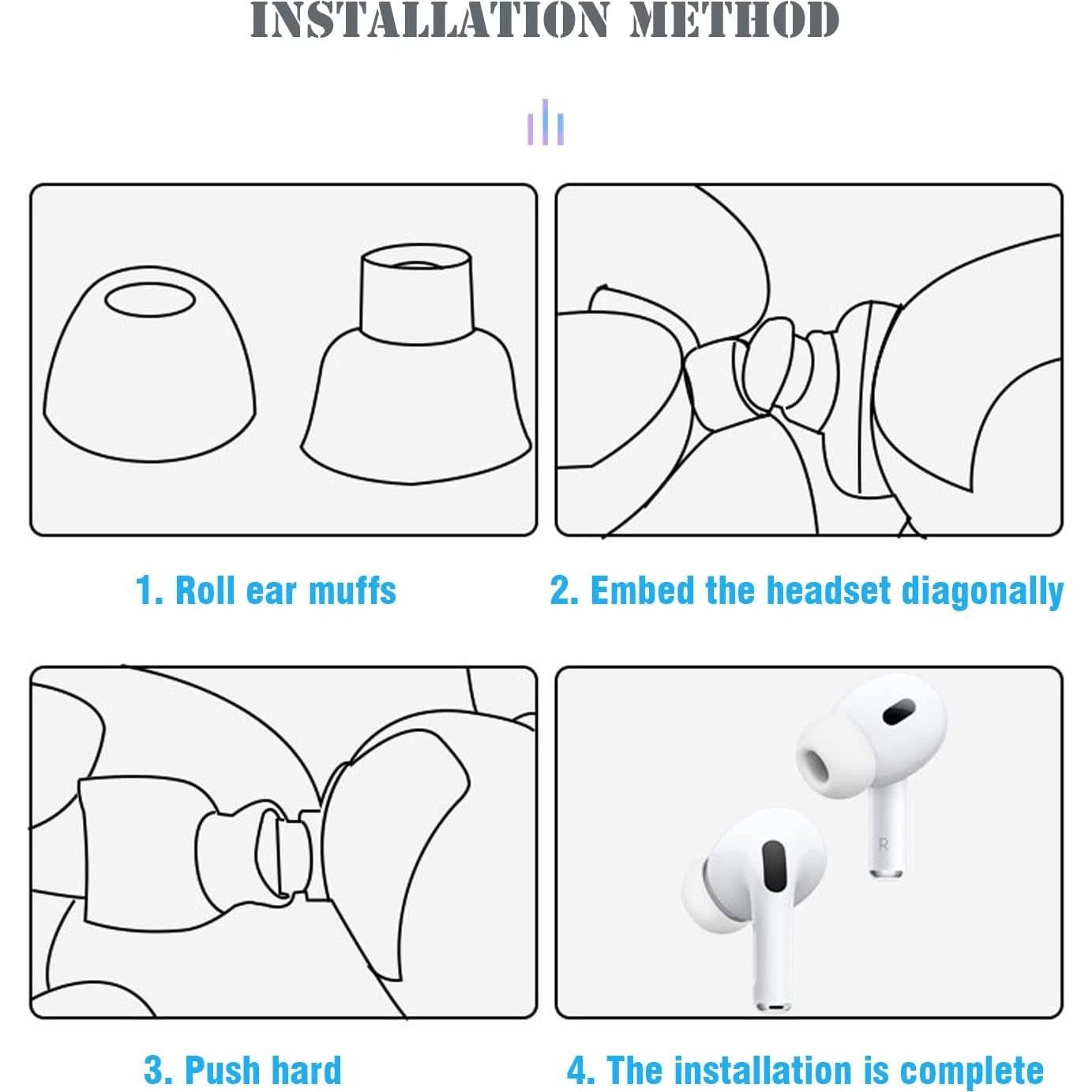 Puntas de Silicona W&Y para AirPods Pro 1ra y 2da Gen - 6 Pares