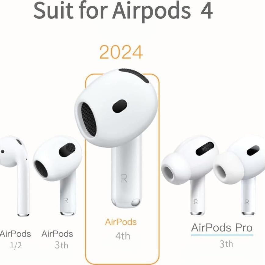 6 Pares de Cubiertas de Silicona para AirPods 4 LOVE MEI