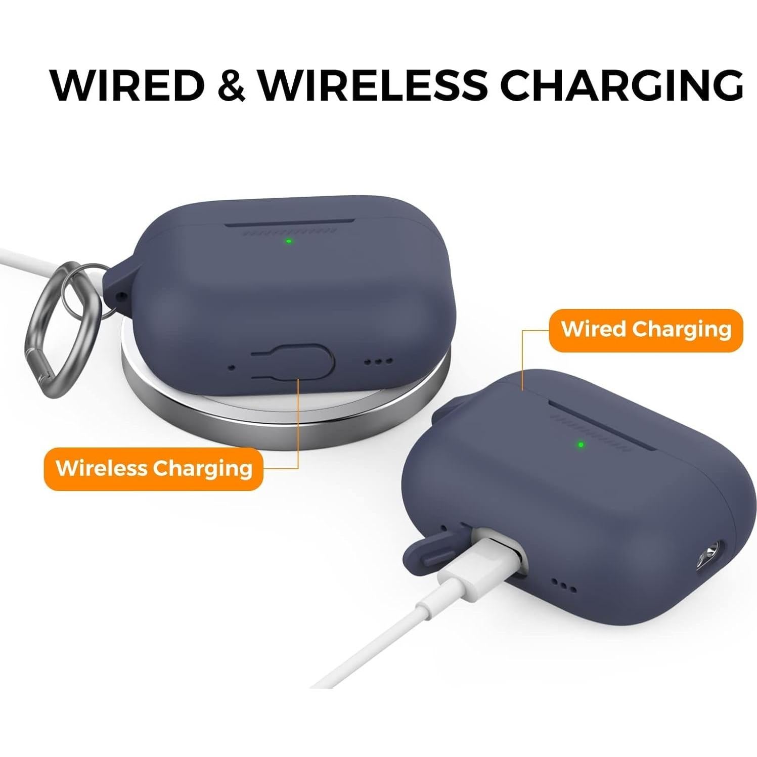 Funda Silicona Premium AhaStyle para AirPods Pro 2 - Azul Medianoche