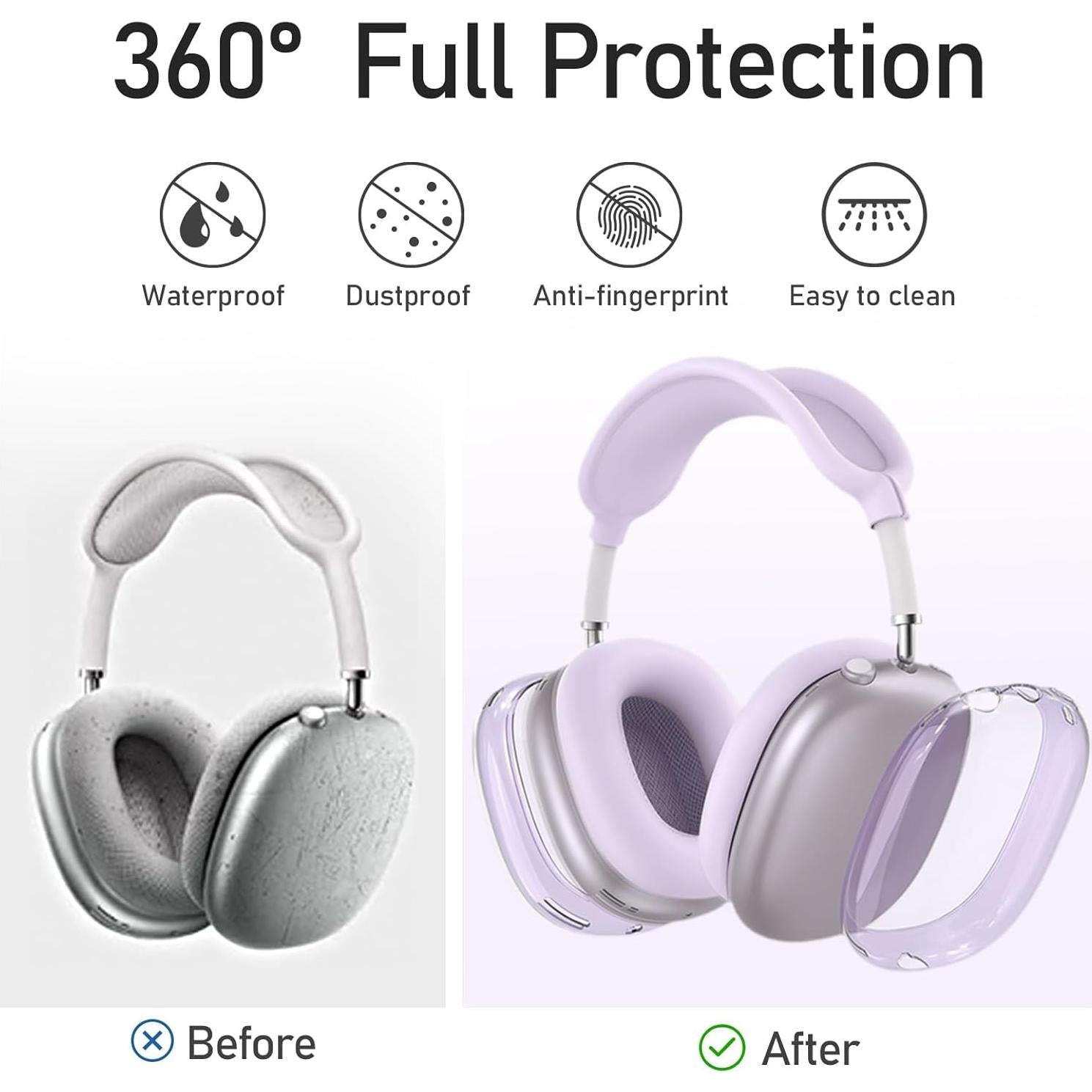 Funda de Silicona Jiboku para Auriculares AirPods Max 3 en 1 Púrpura