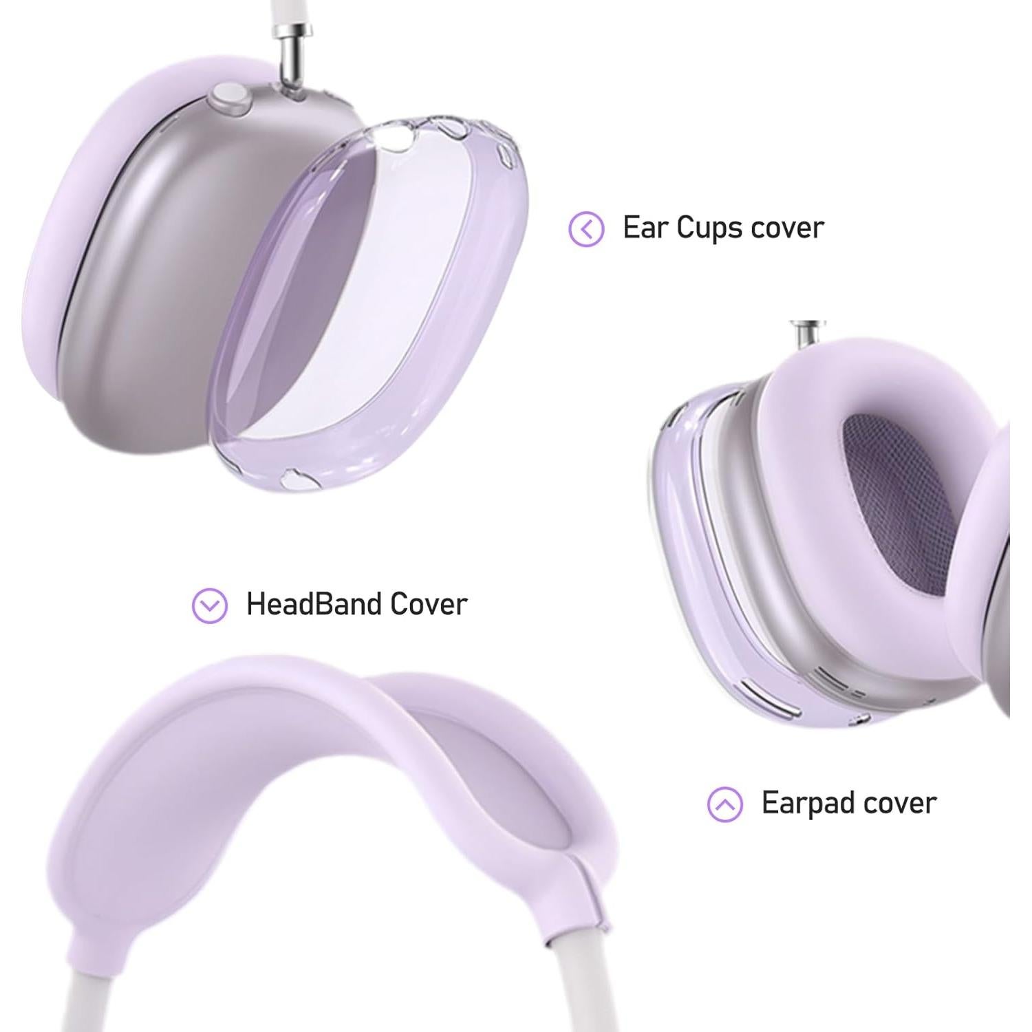 Funda de Silicona Jiboku para Auriculares AirPods Max 3 en 1 Púrpura