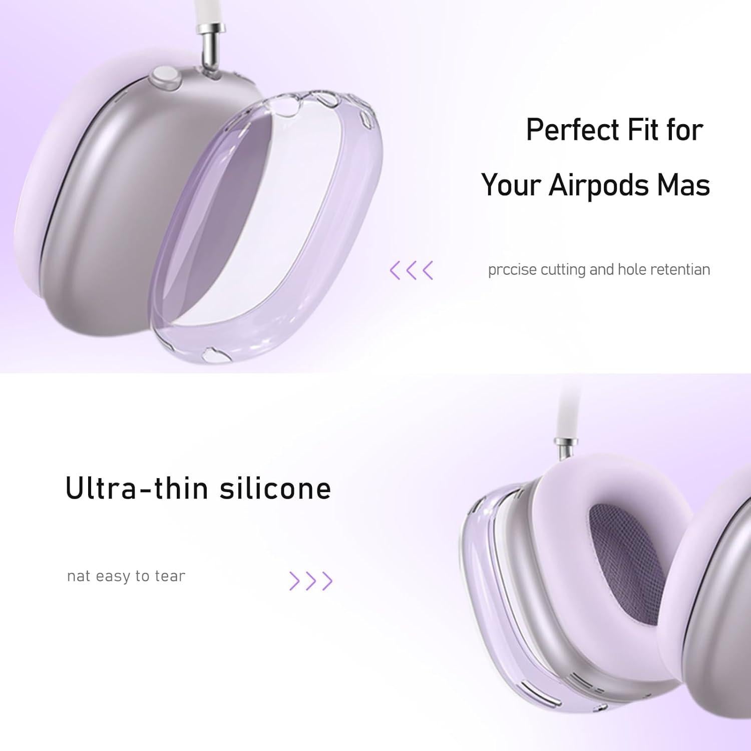 Funda de Silicona Jiboku para Auriculares AirPods Max 3 en 1 Púrpura