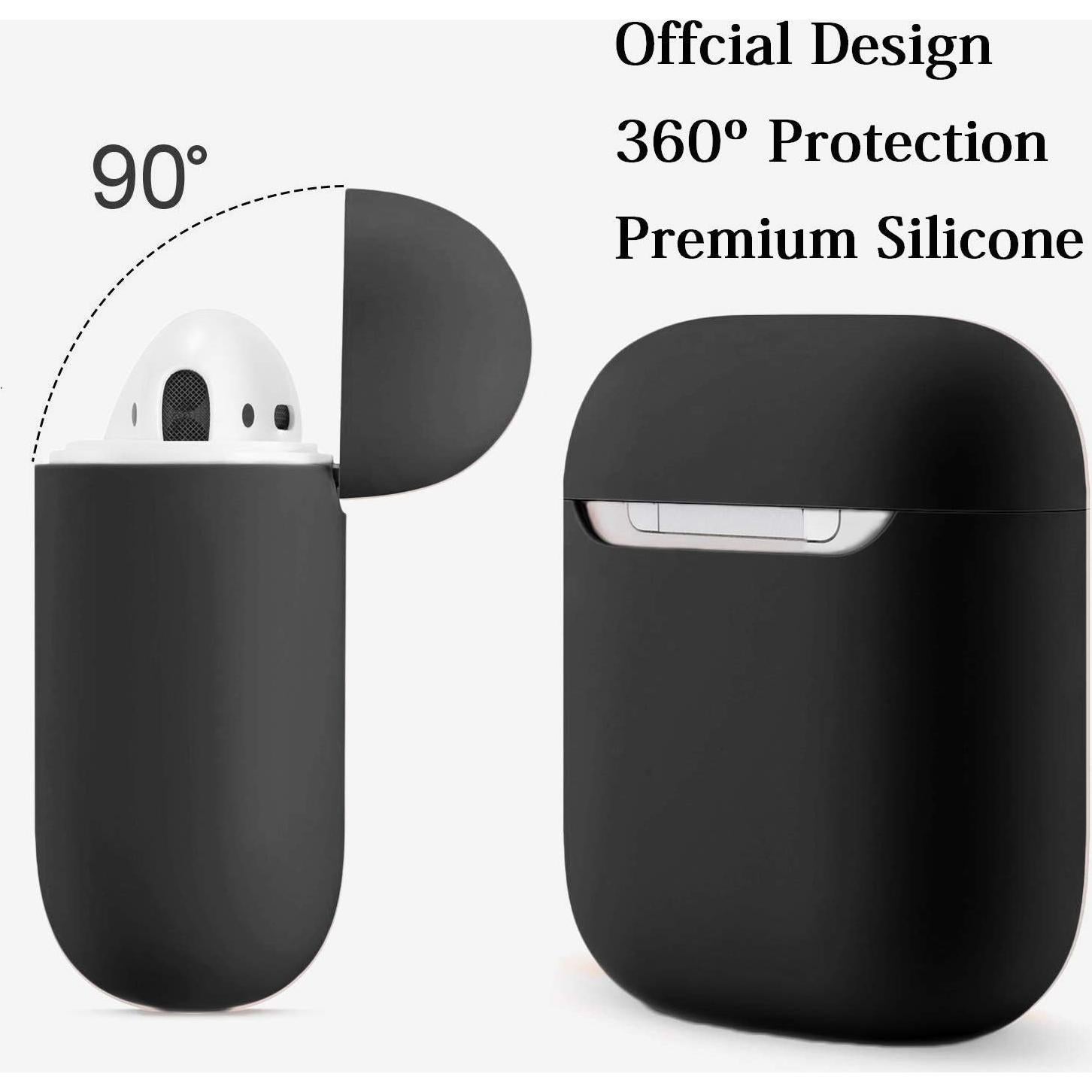 Funda de Silicona para AirPods 1 y 2 MKFODFOD - Negro