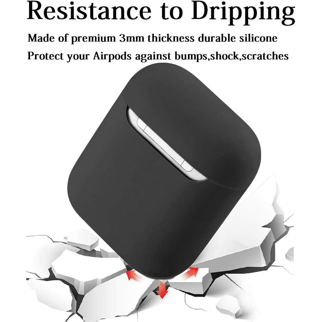 Funda de Silicona para AirPods 1 y 2 MKFODFOD - Negro