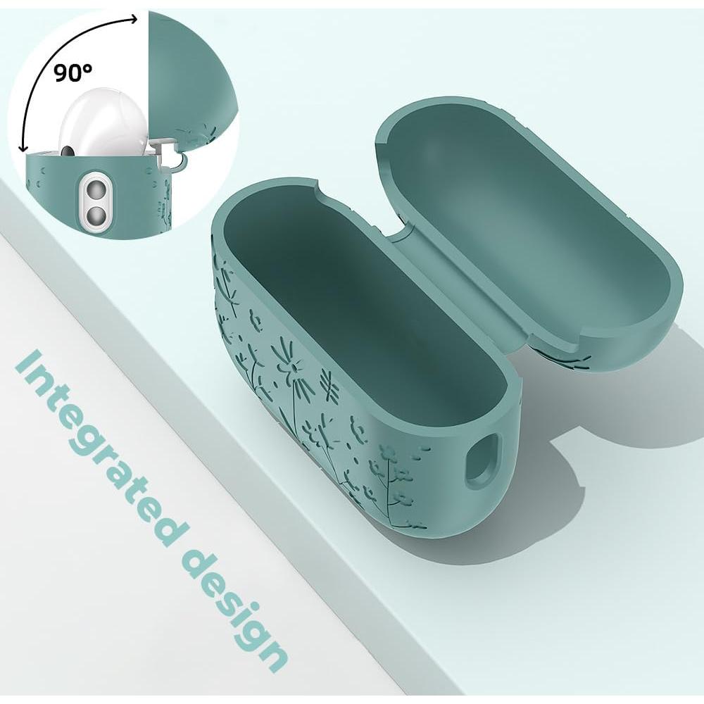 Funda Silicona Verde Floral para AirPods Pro 2da Gen 2022