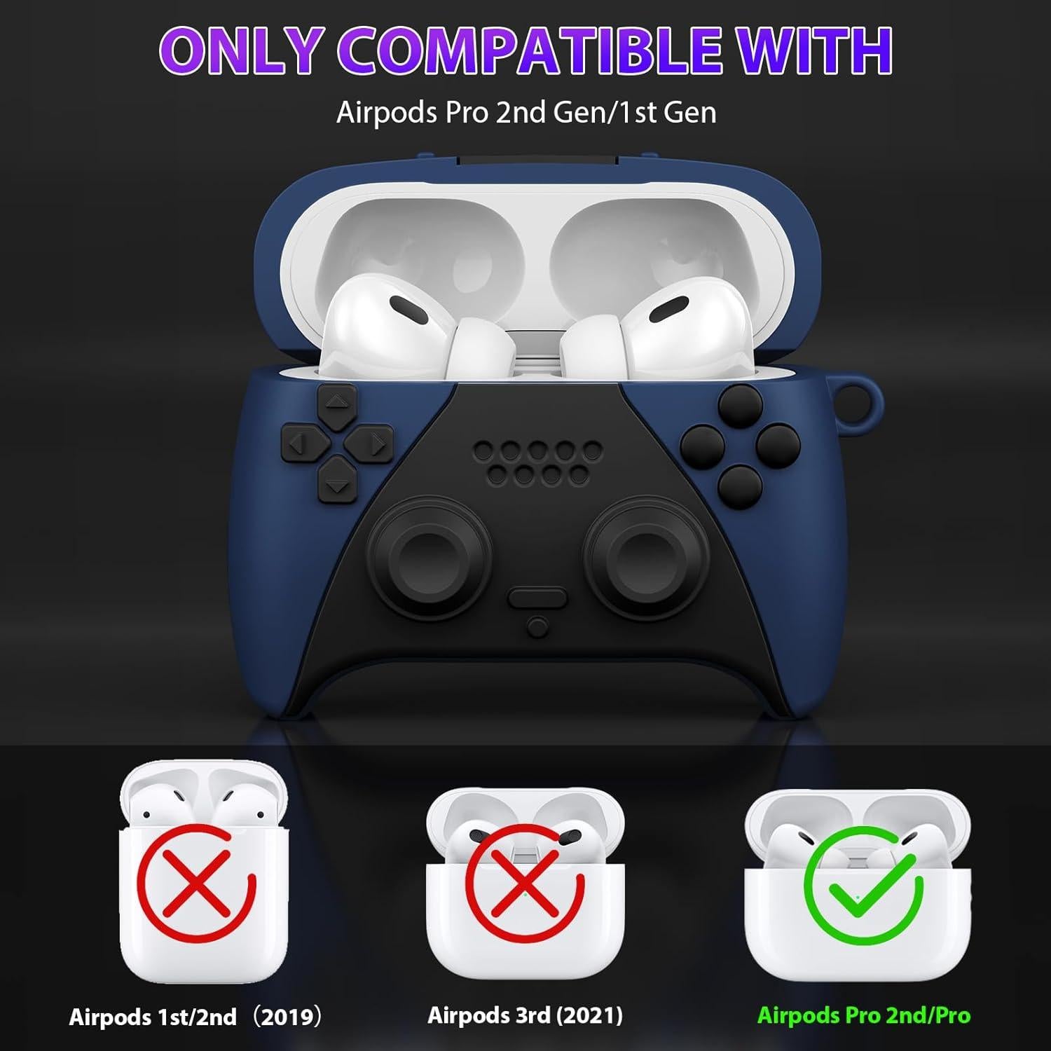 Funda Silicona KOREDA para AirPods Pro 2/1 - Azul Oscuro