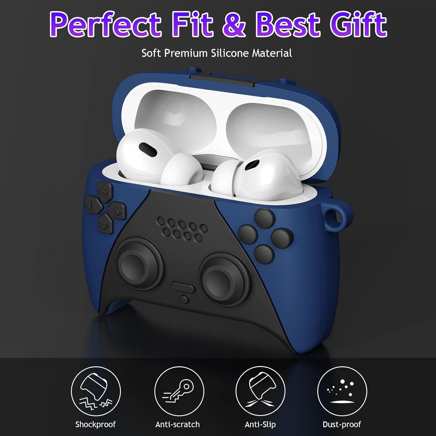 Funda Silicona KOREDA para AirPods Pro 2/1 - Azul Oscuro