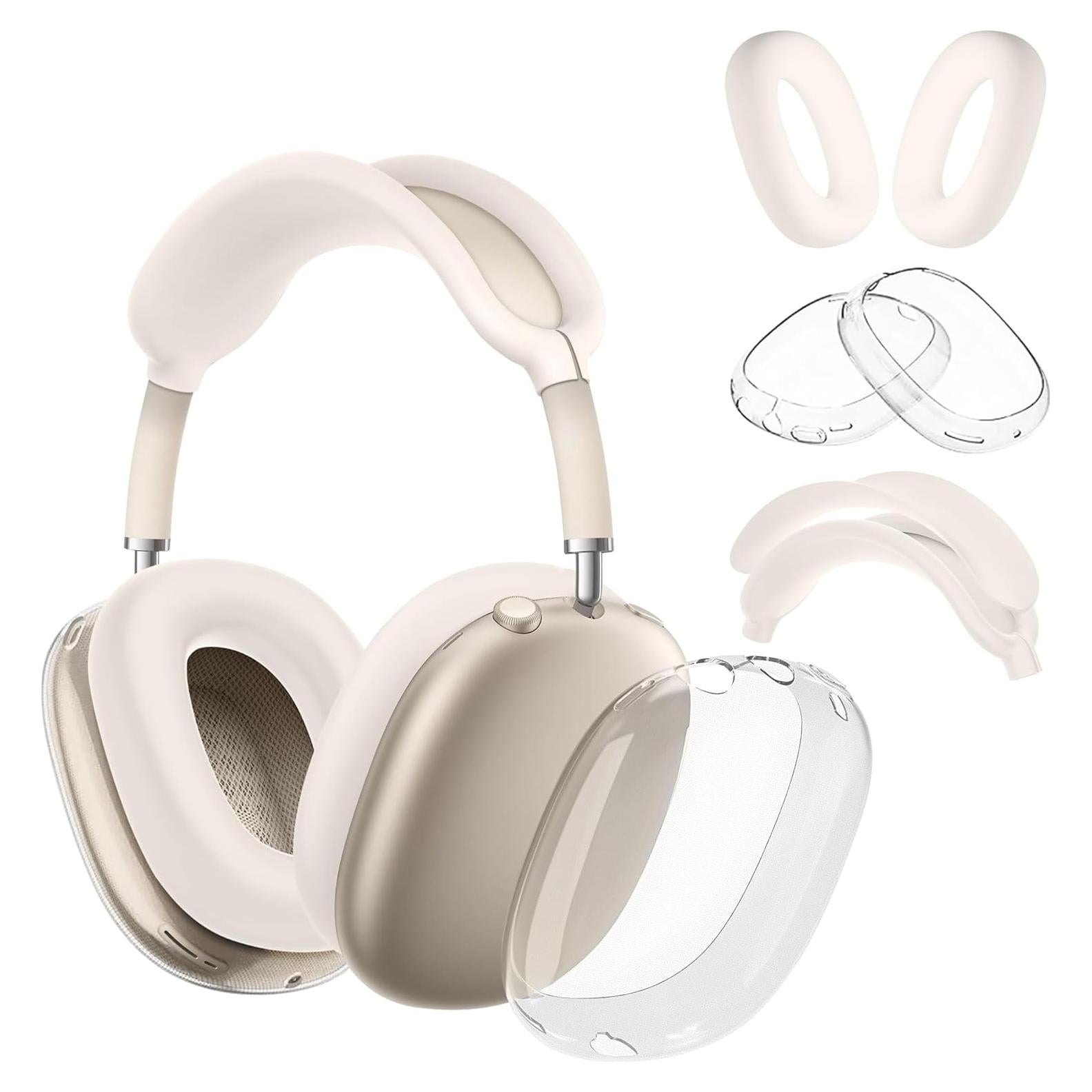 Funda Seltureone 4 en 1 para AirPods Max - Silicona TPU Transparente