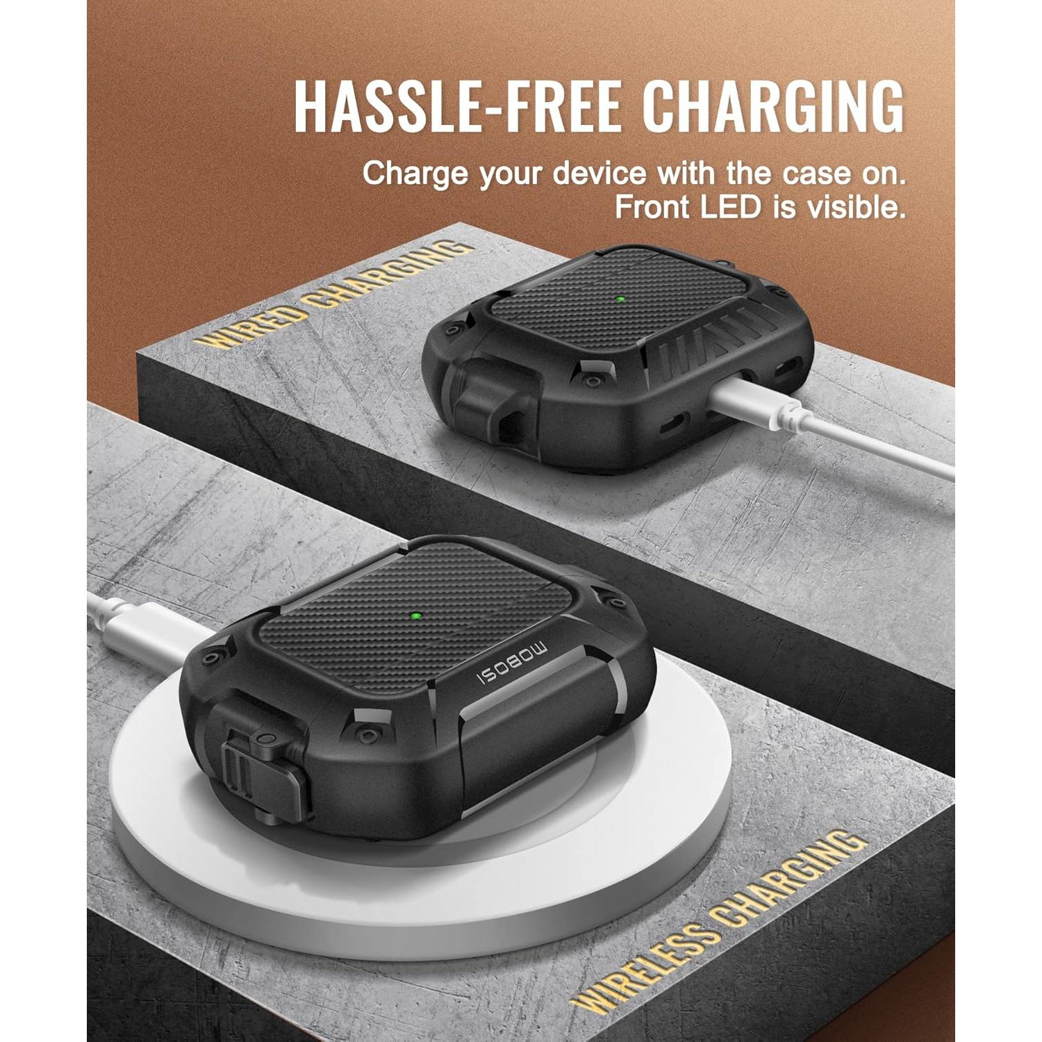 Funda protectora MOBOSI para AirPods Pro 2ª/1ª gen negra