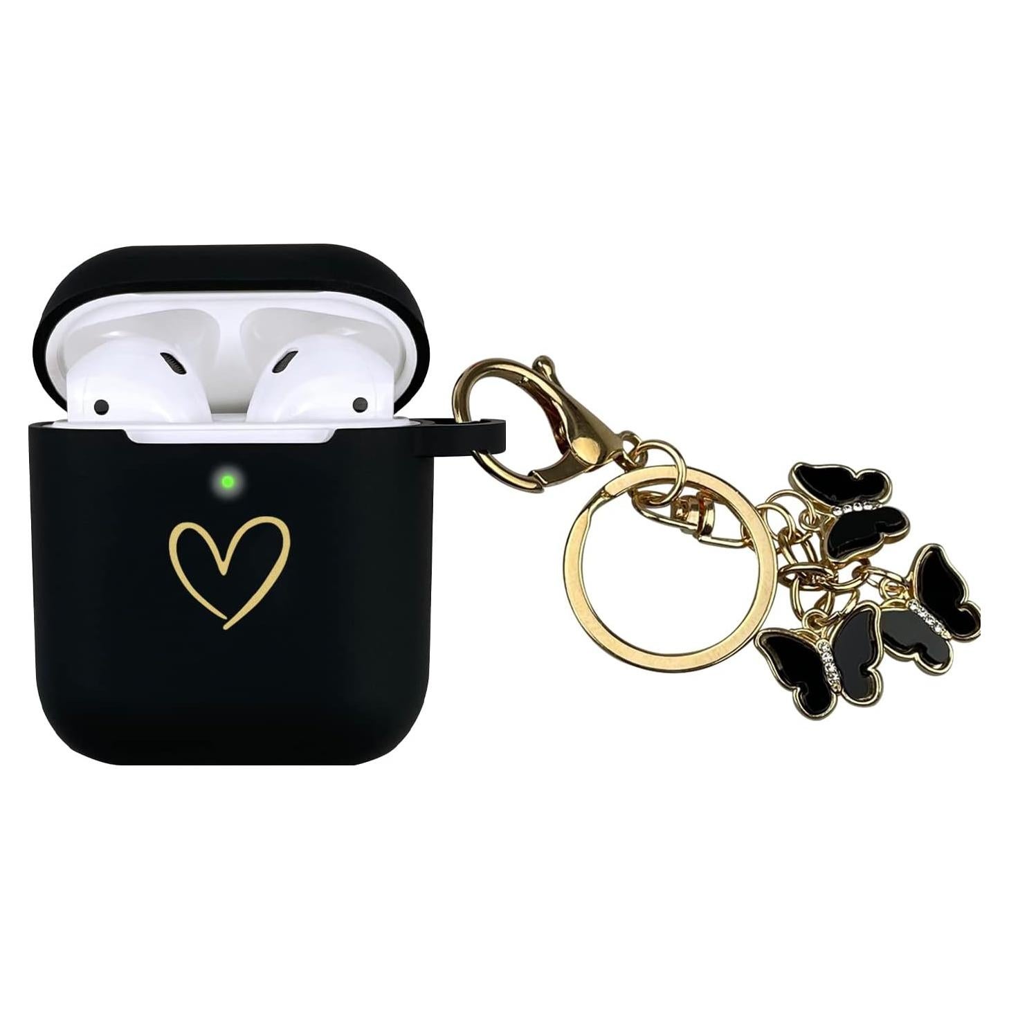 Funda de Silicona para AirPods 1 y 2 AIIEKZ con Llavero