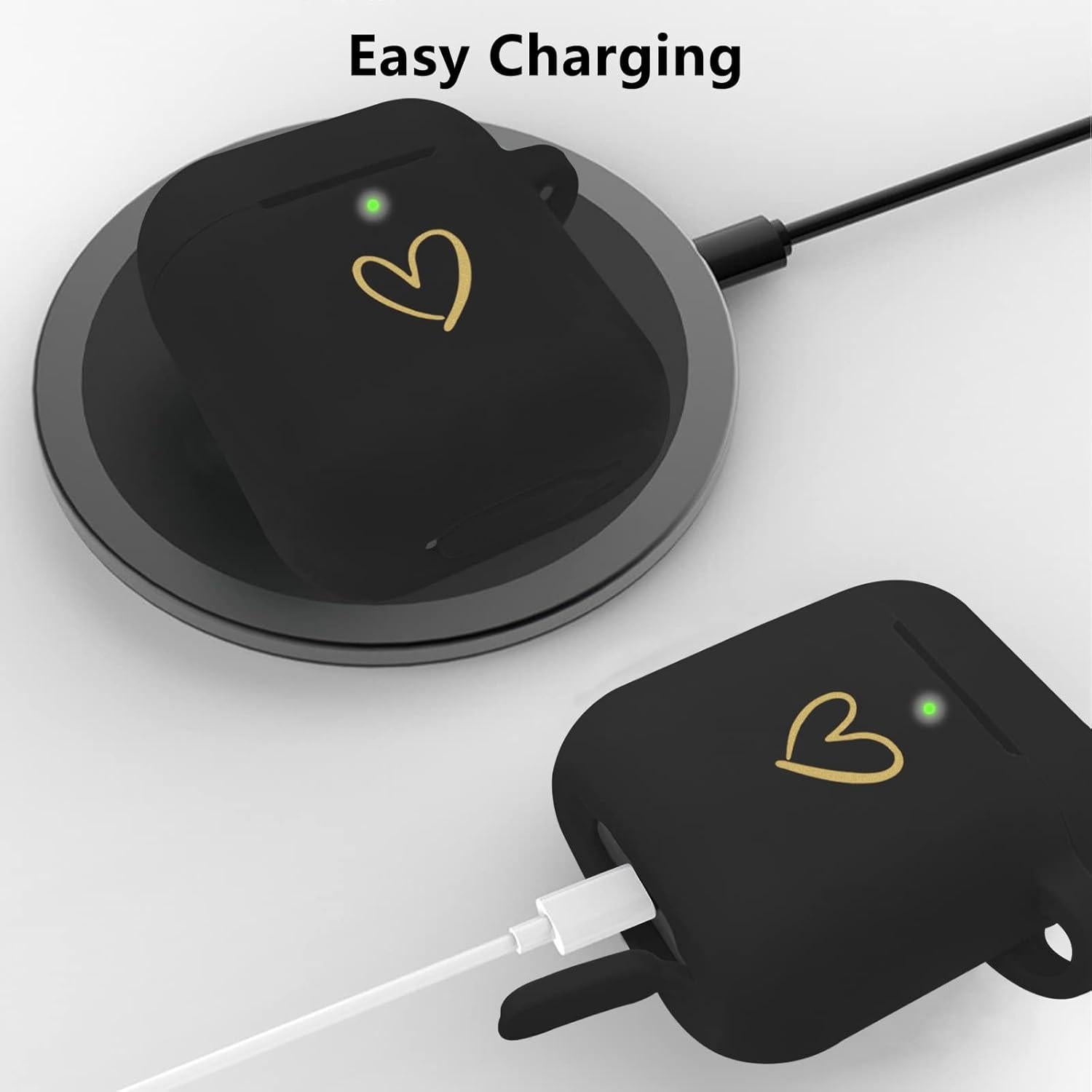 Funda de Silicona para AirPods 1 y 2 AIIEKZ con Llavero