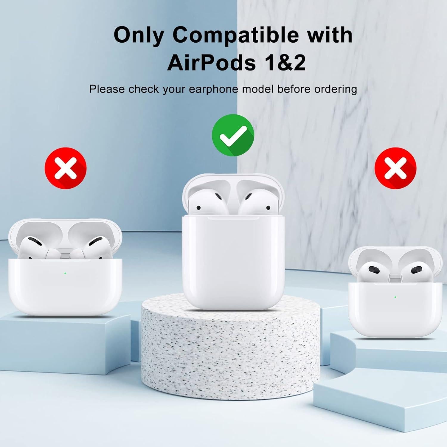 Funda de Silicona para AirPods 1 y 2 AIIEKZ con Llavero