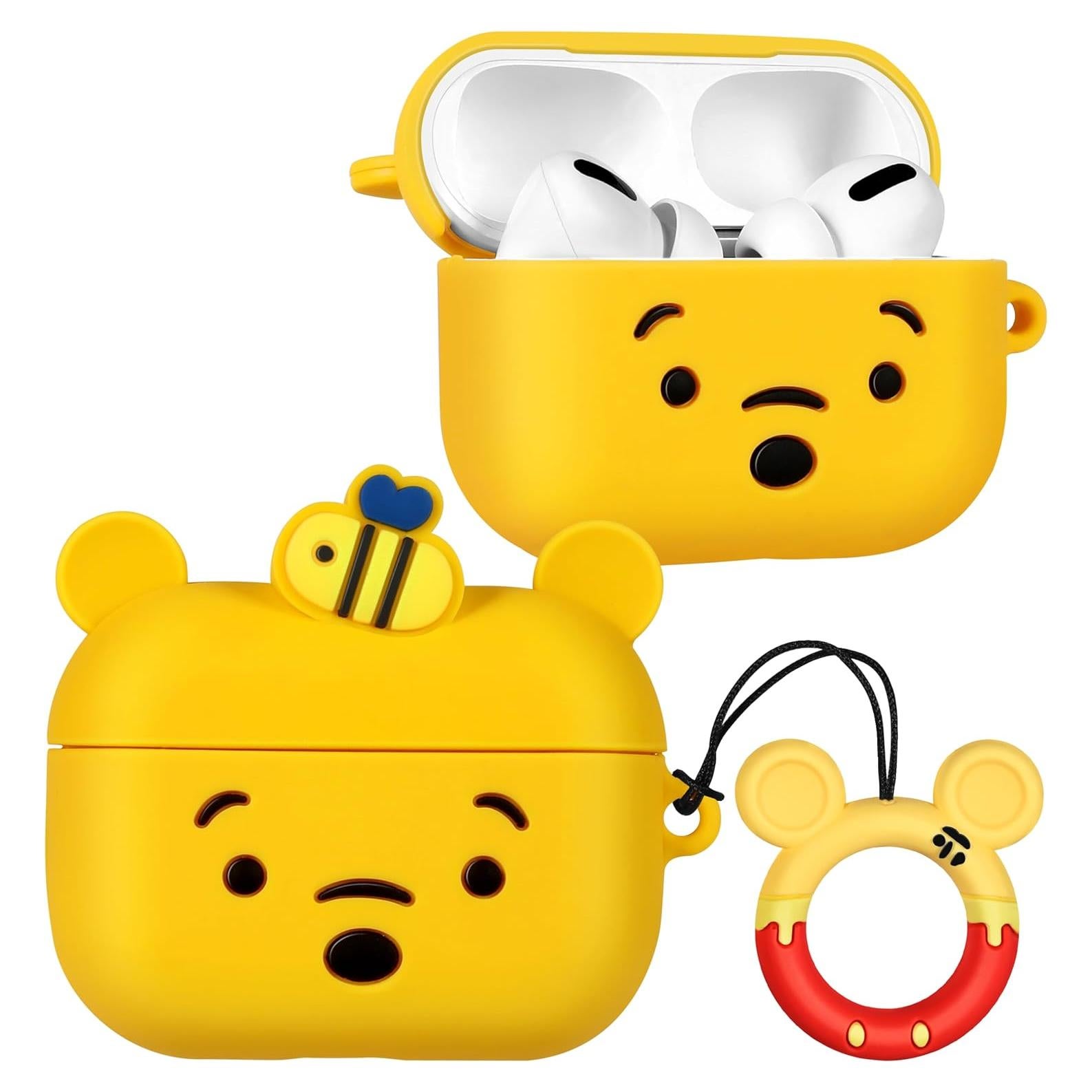 Funda de Silicona Boaretiu Oso Kawaii Amarillo para AirPods Pro