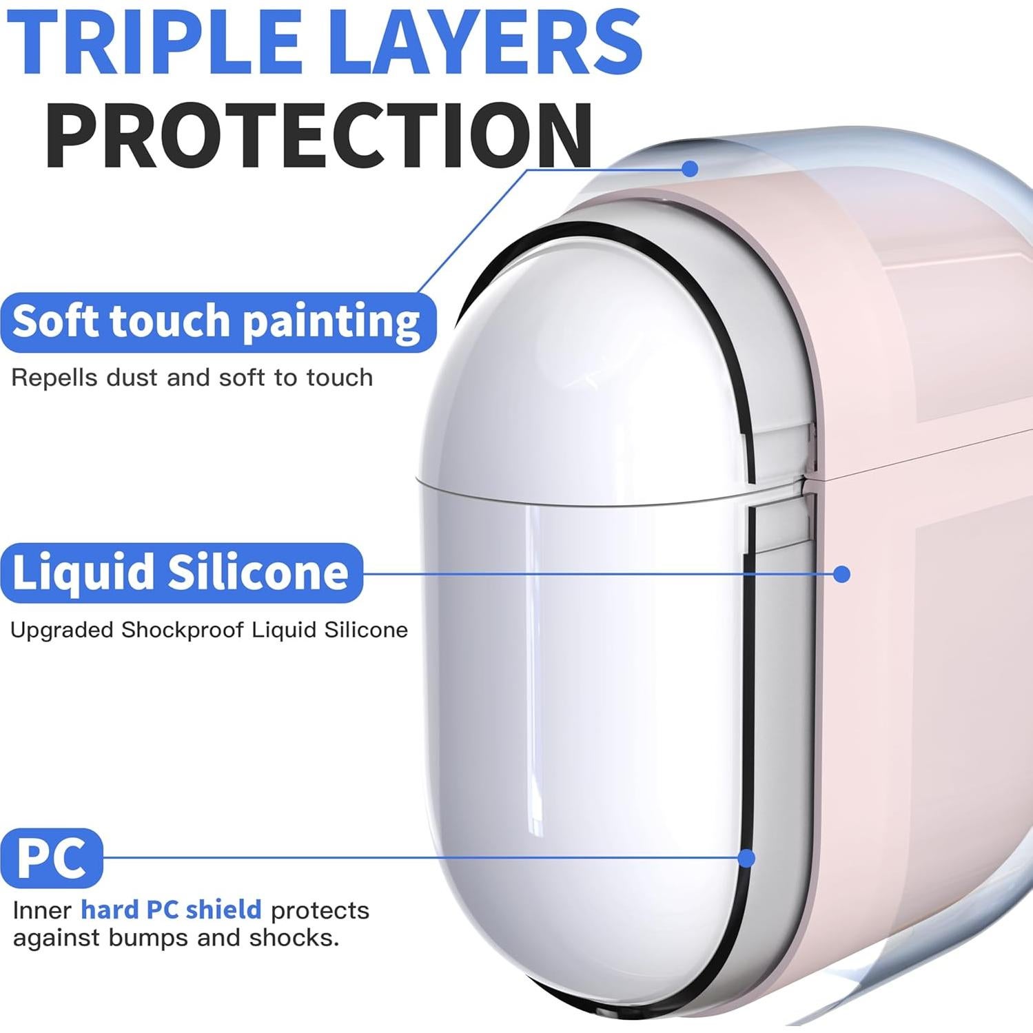 Funda Protectora DamonLight para AirPods 4 - Rosa, Silicona Dura