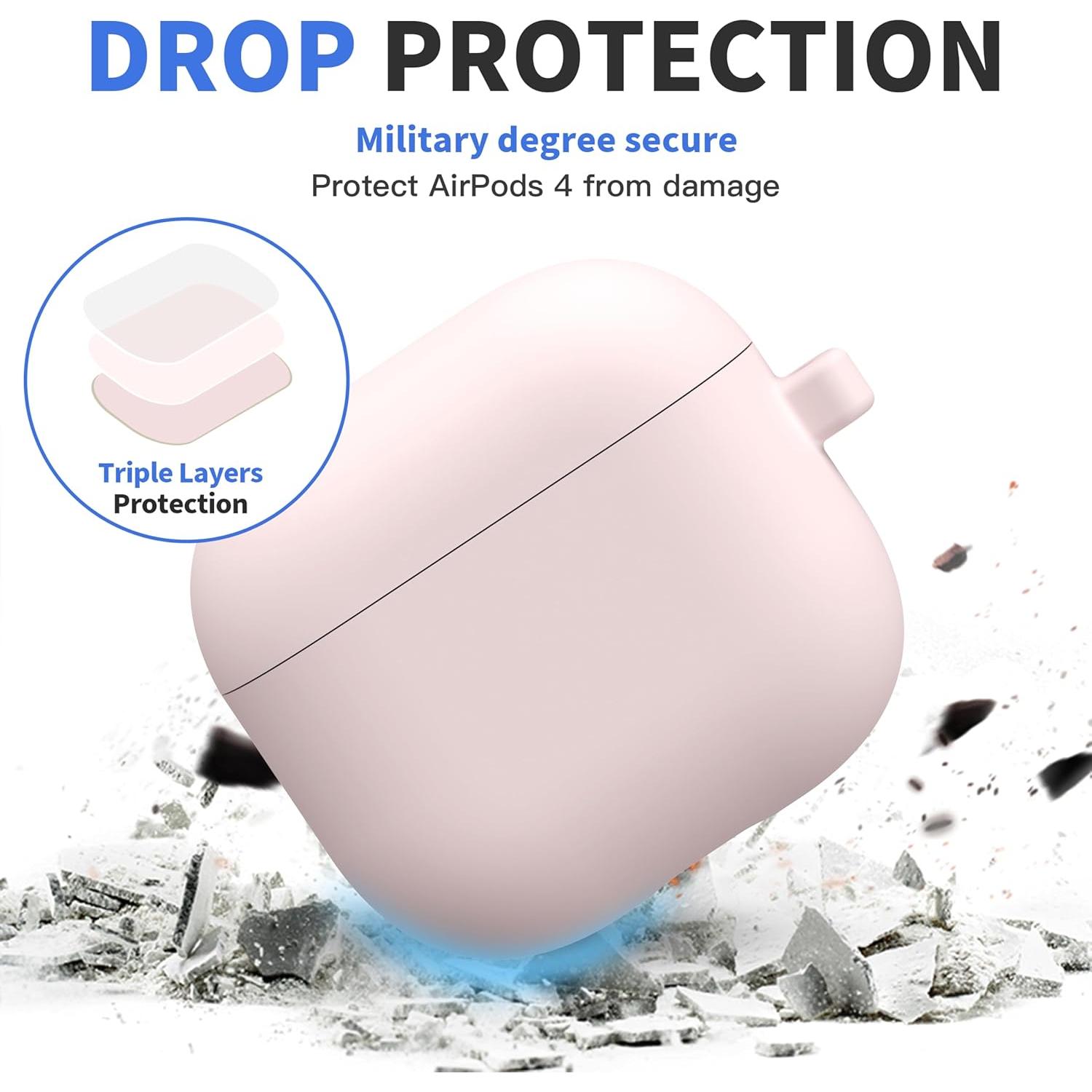 Funda Protectora DamonLight para AirPods 4 - Rosa, Silicona Dura