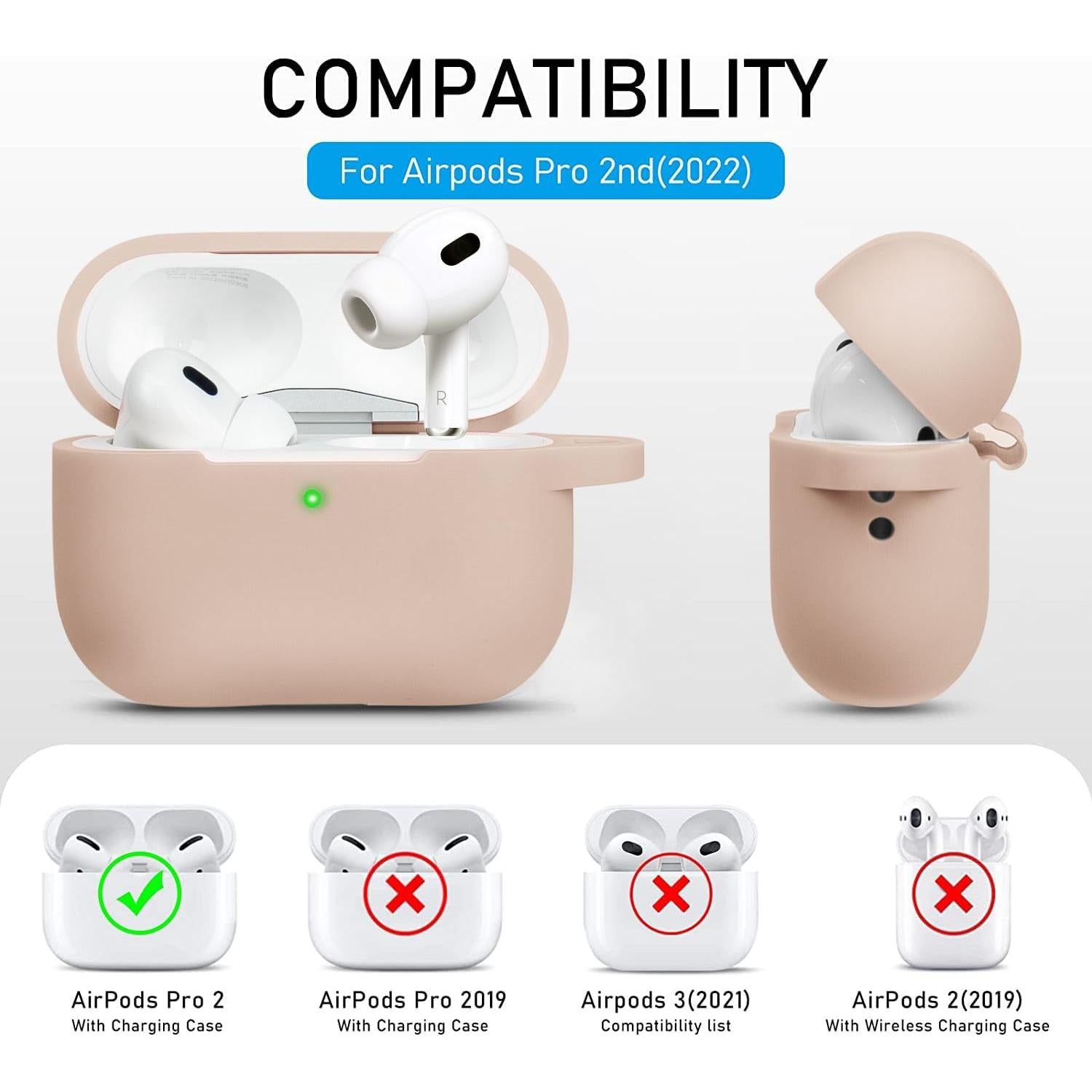 Funda Silicona Airpods Pro 1ra/2da Gen Wonjury con Llavero