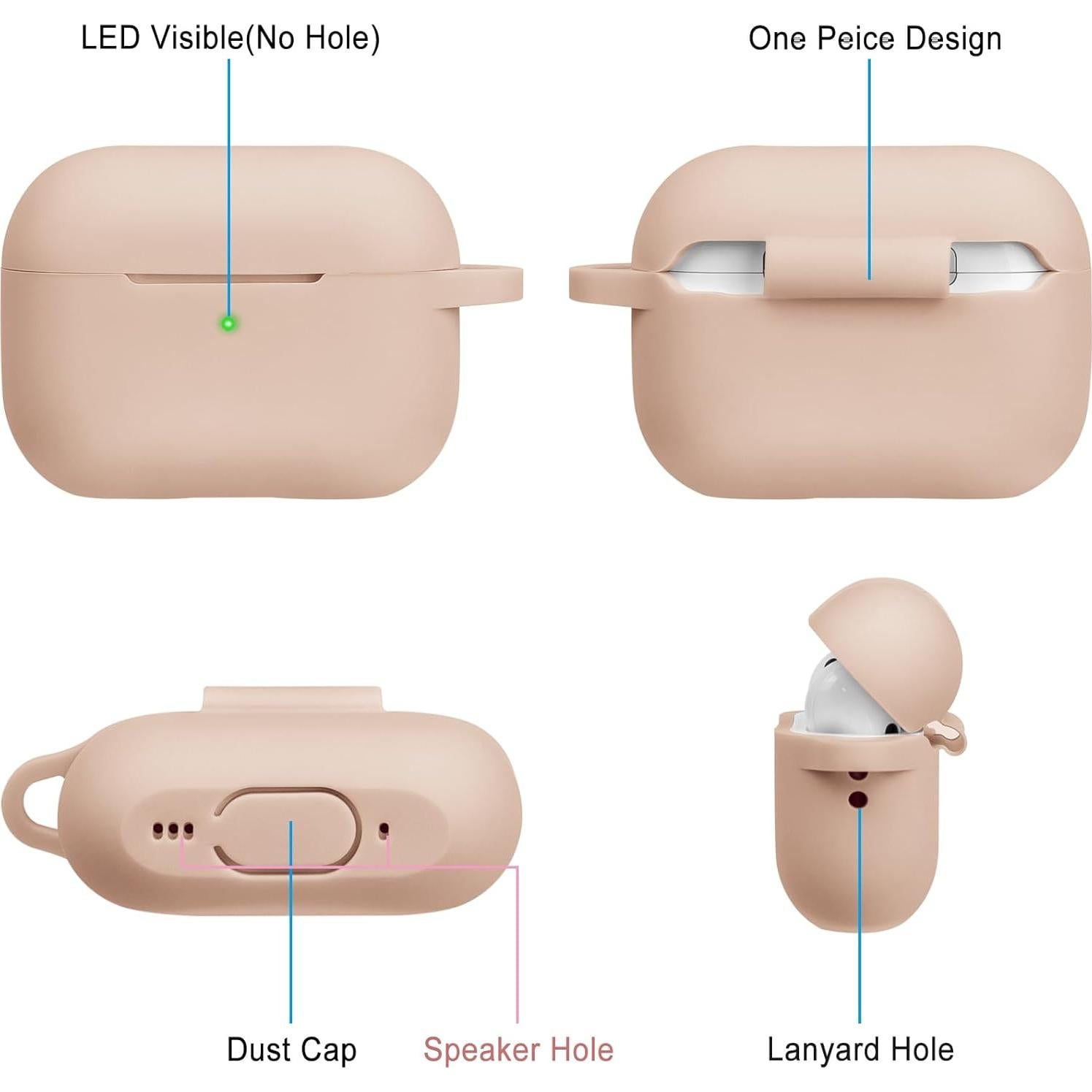 Funda Silicona Airpods Pro 1ra/2da Gen Wonjury con Llavero