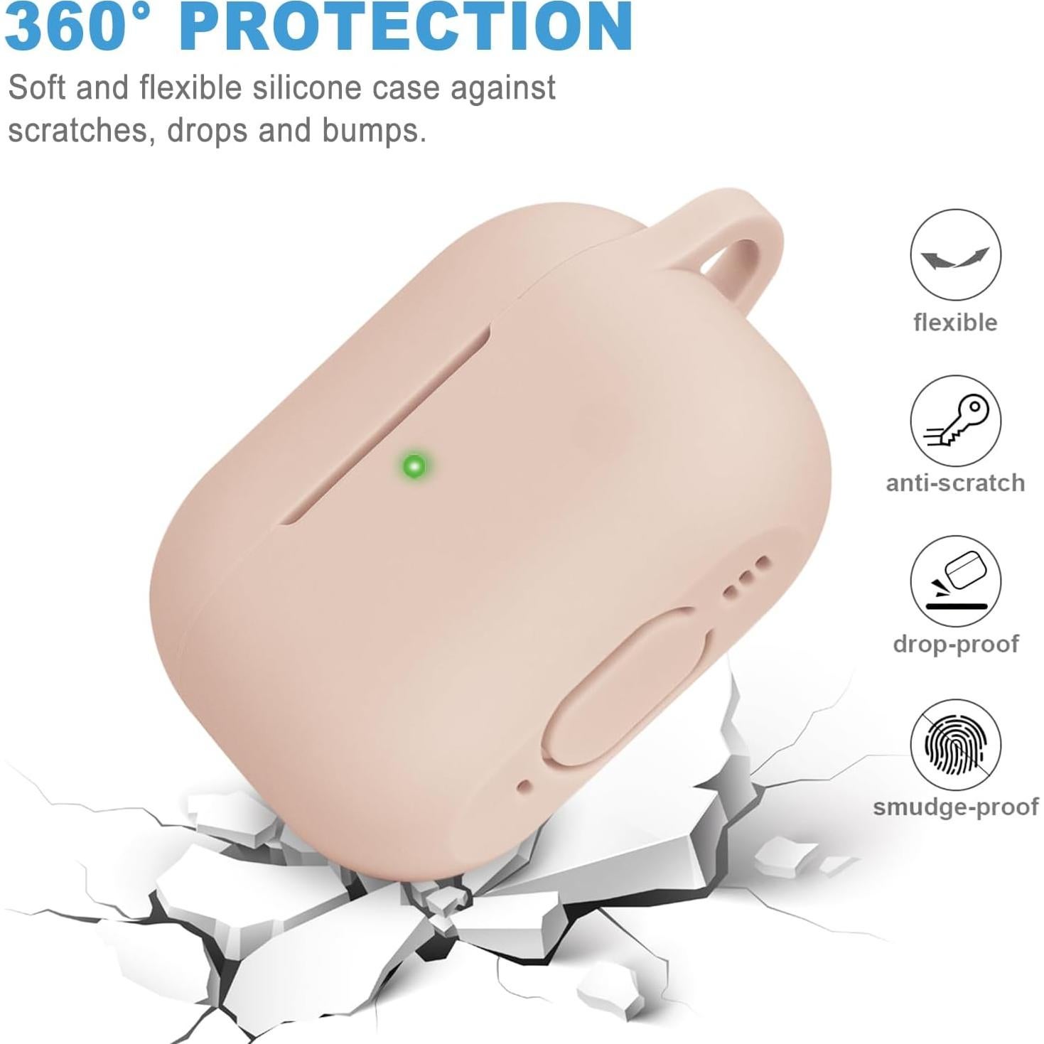 Funda Silicona Airpods Pro 1ra/2da Gen Wonjury con Llavero
