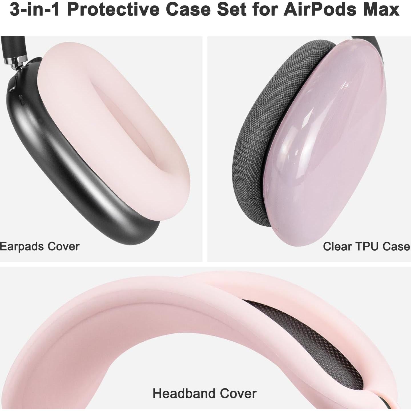 Kit de Protección SOULWIT para AirPods Max - Funda TPU y Almohadillas Silicona