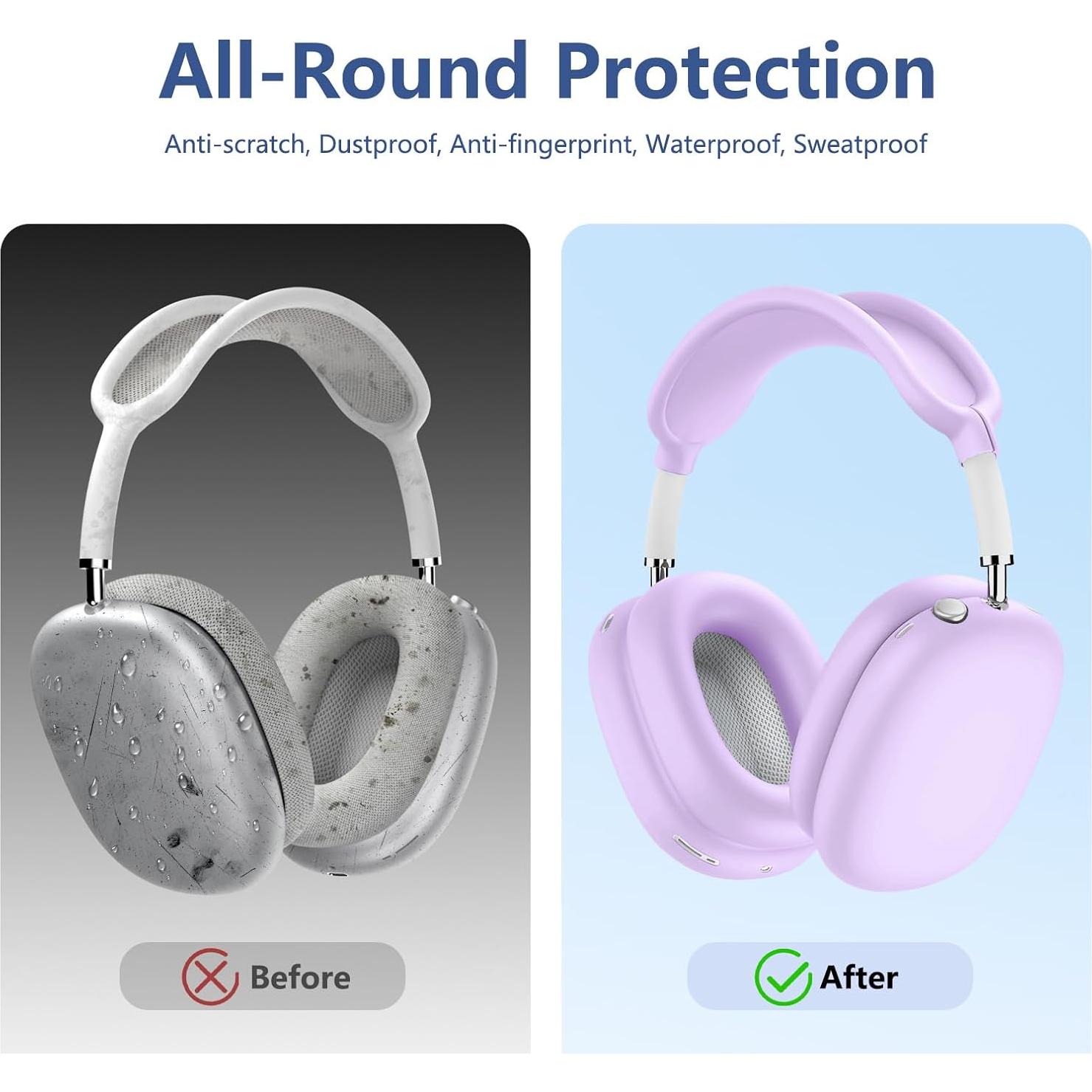 Funda de Silicona 4 en 1 para AirPods Max USB-C 2024 Púrpura