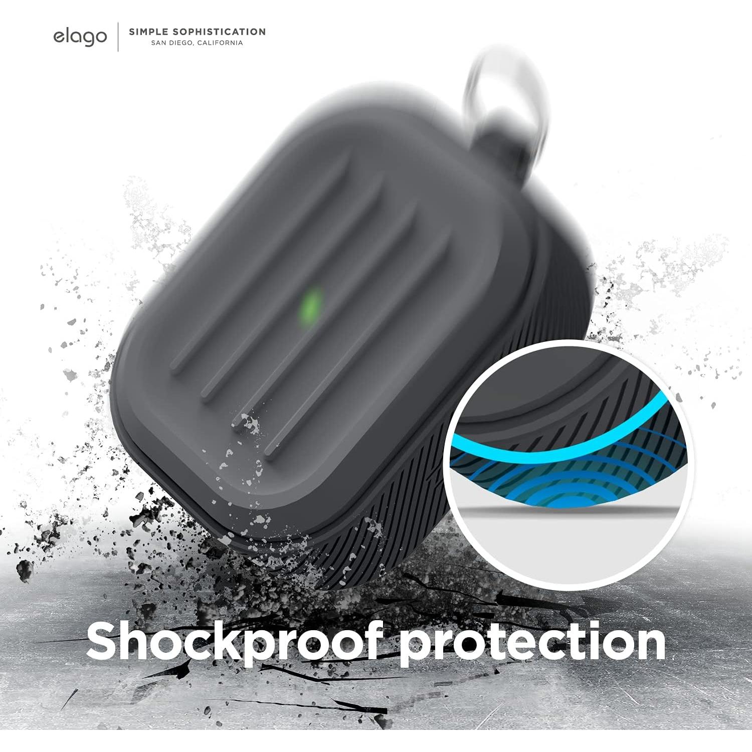 Estuche de Silicona elago Armor para AirPods 3ra Gen Gris