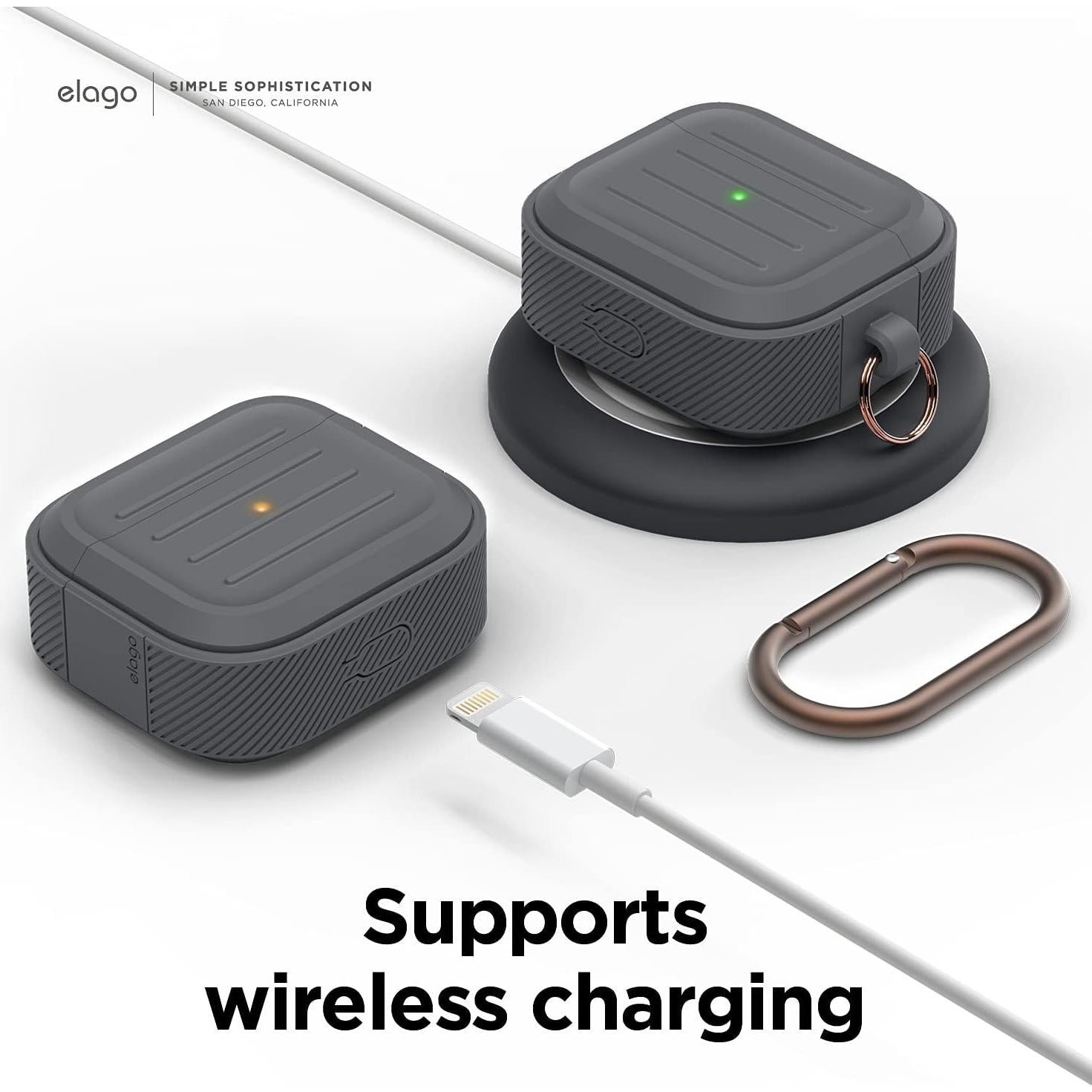 Estuche de Silicona elago Armor para AirPods 3ra Gen Gris