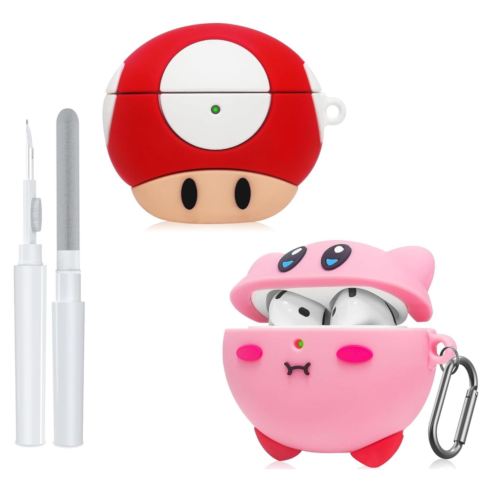 Funda Protectora de Silicona para AirPods 4ta Gen Rosa y Rojo