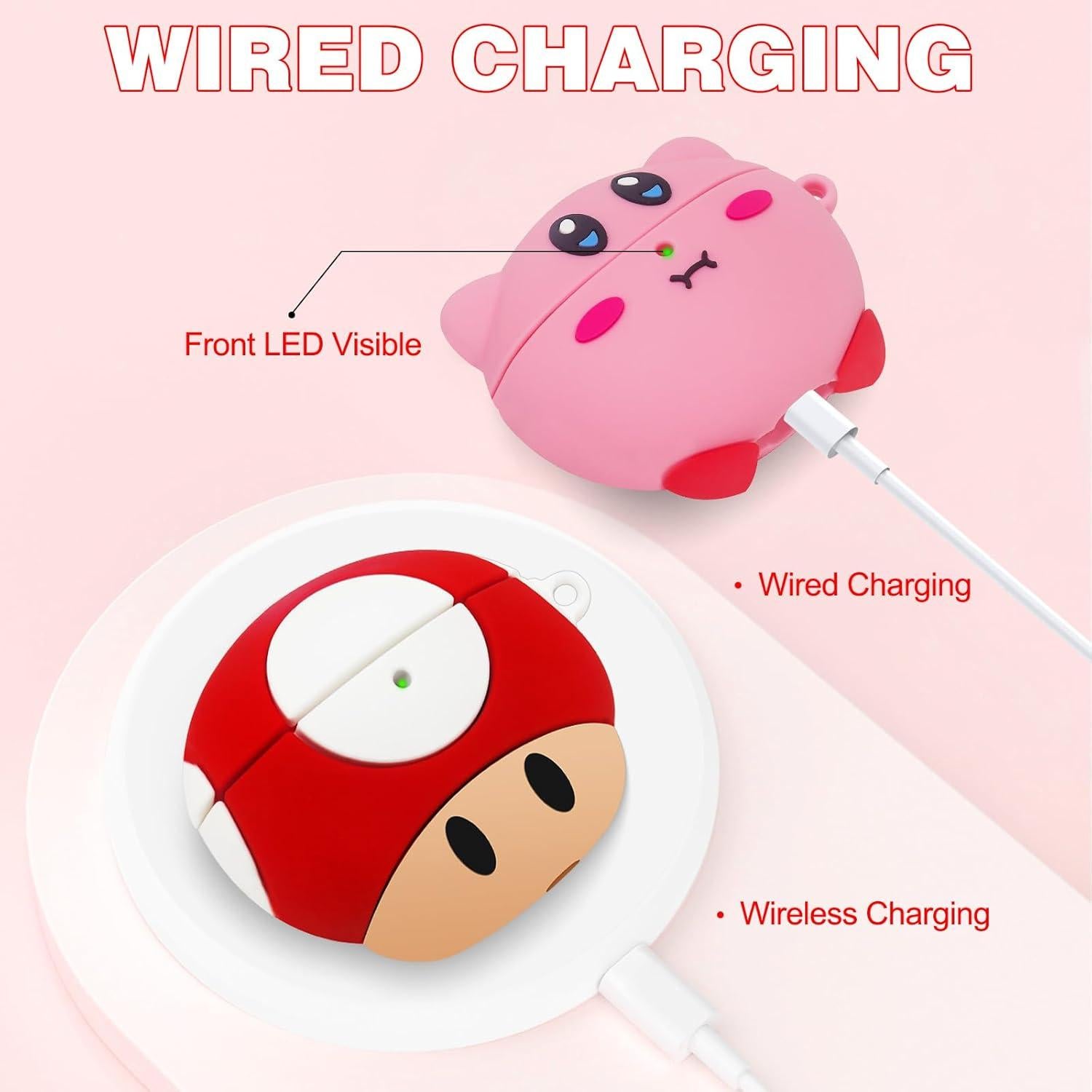 Funda Protectora de Silicona para AirPods 4ta Gen Rosa y Rojo