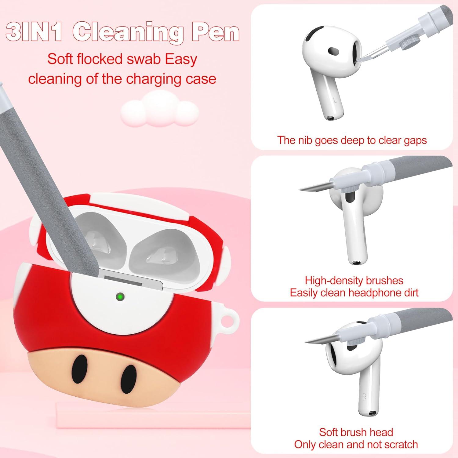 Funda Protectora de Silicona para AirPods 4ta Gen Rosa y Rojo