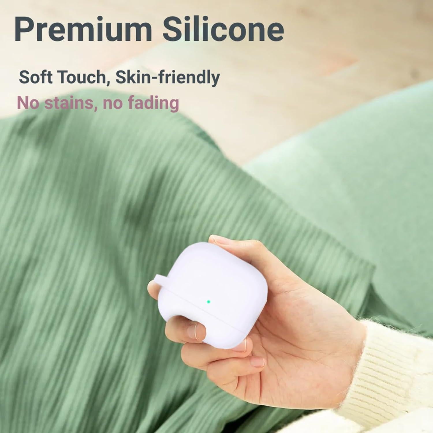 Funda Protectora Silicona AirPods 4ta Generación Blanca