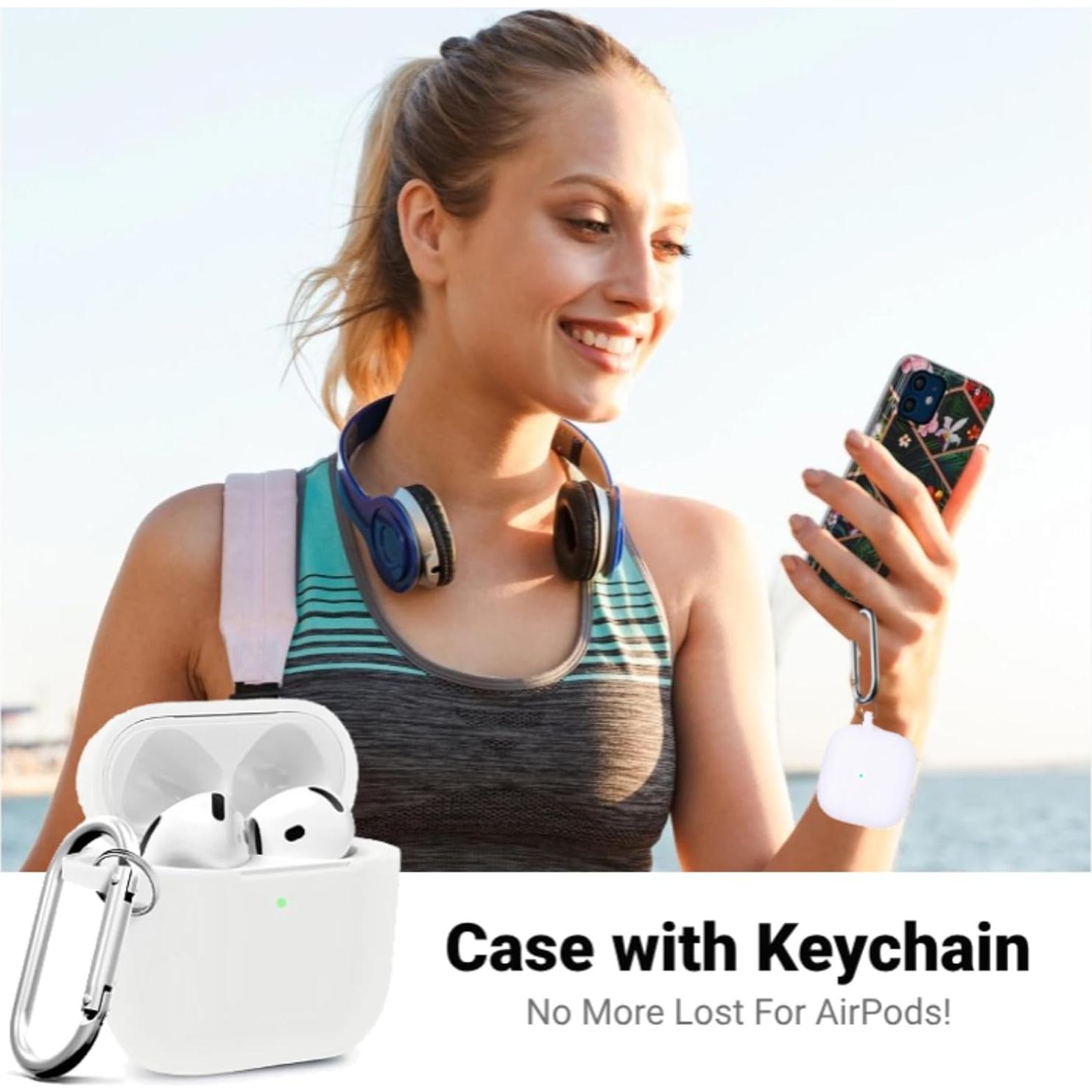 Funda Protectora Silicona AirPods 4ta Generación Blanca