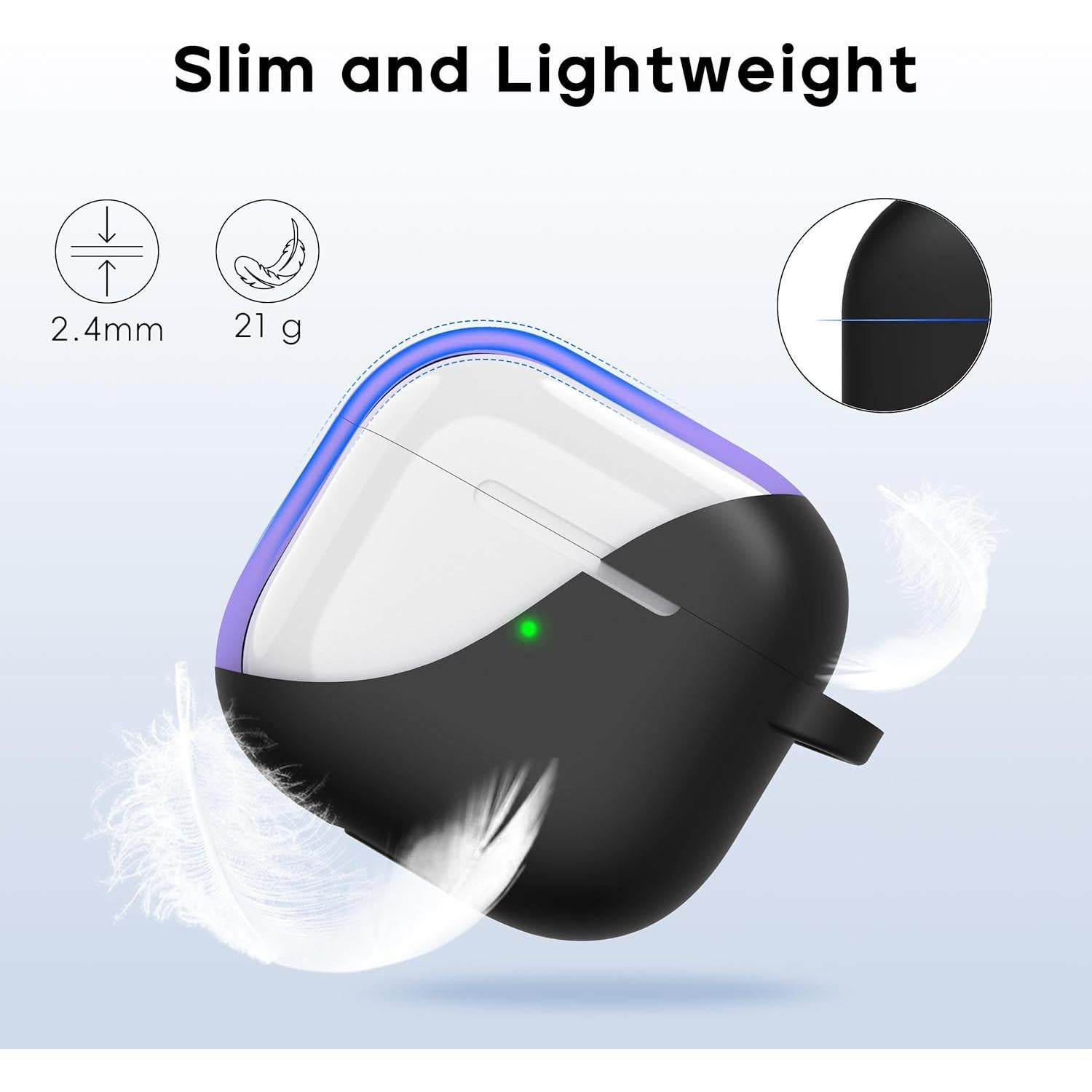 Funda Protectora Silicona RFUNGUANGO para AirPods 4ta Gen. Negra