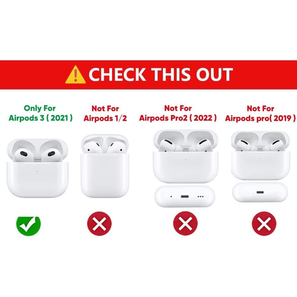 Funda de Silicona Suublg para Airpods 3 - 3 Pack con Llavero