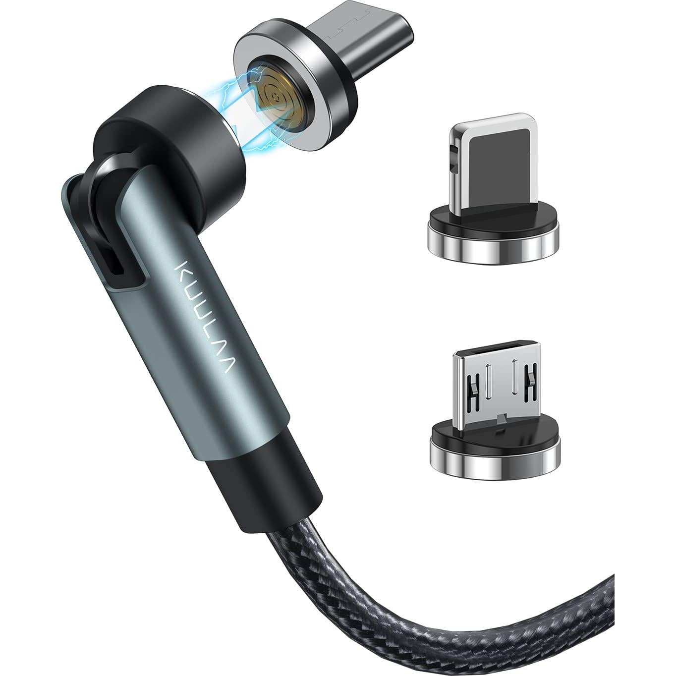 Cable de Carga Magnético Kuulaa 7PIN 3FT 2Pack Carga Rápida 3A