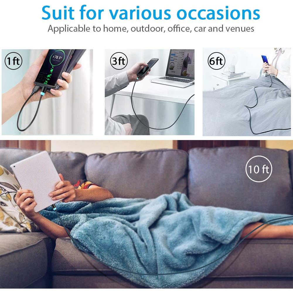 Cable de Carga Magnético Terasako 6-Pack 30cm a 304cm 3 en 1