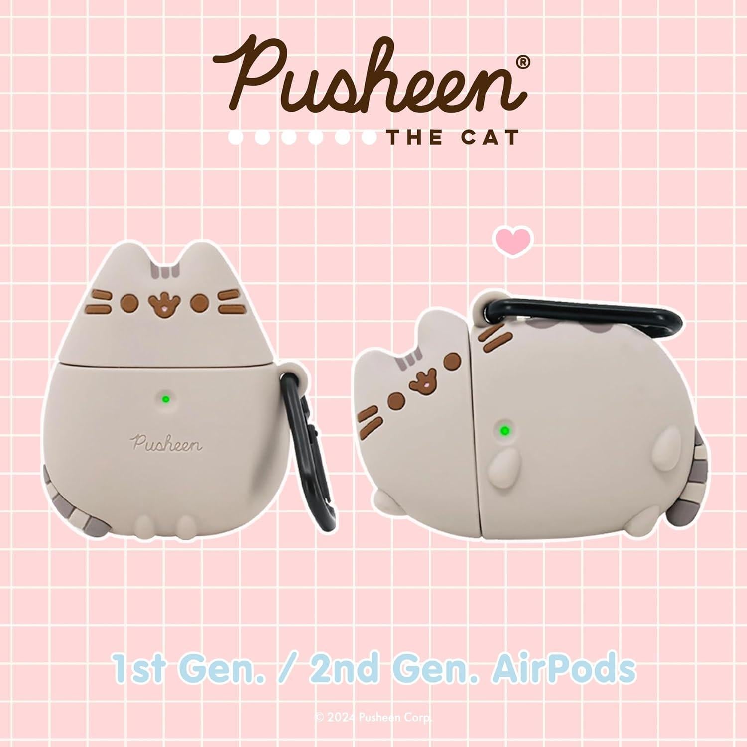 Funda Silicona iFace Pusheen para AirPods 1 y 2 - Carga Inalámbrica