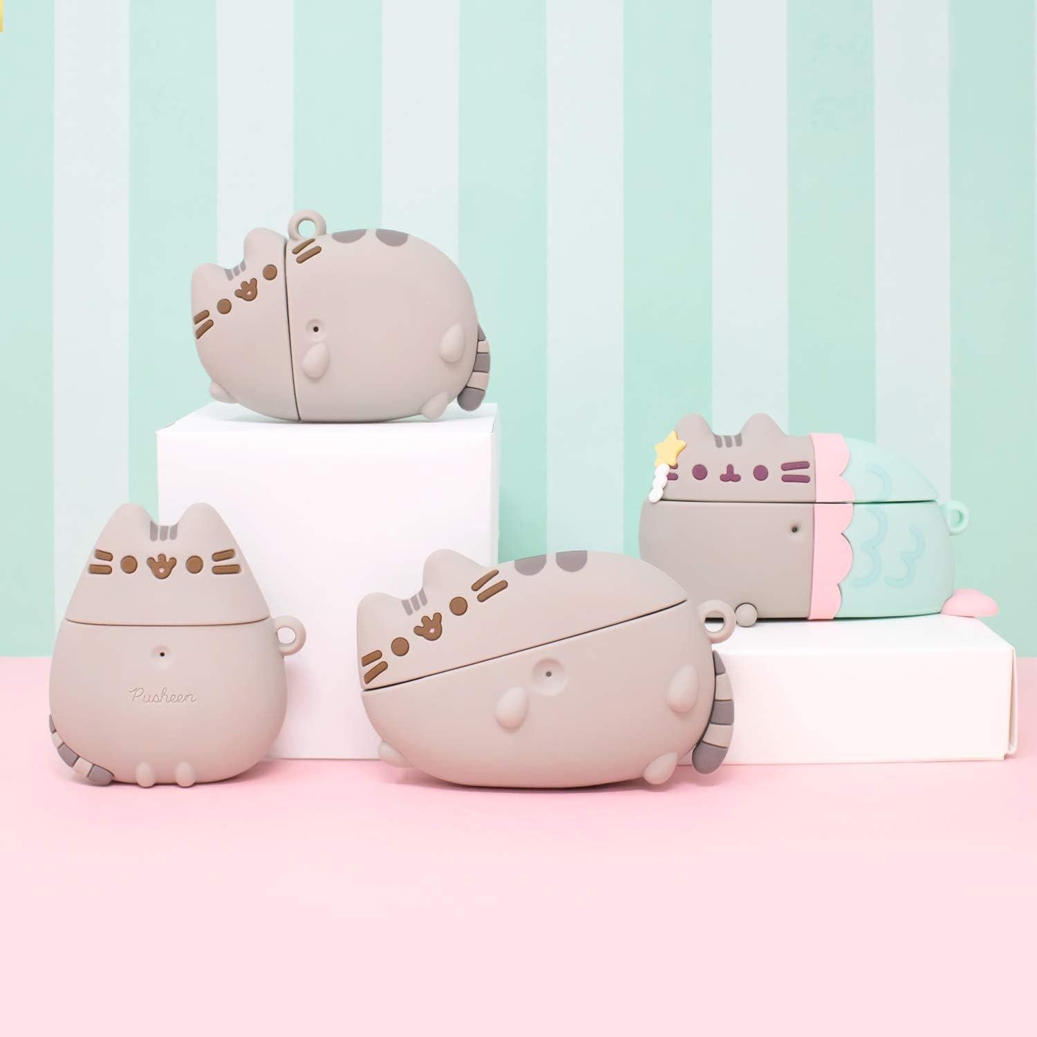 Funda Silicona iFace Pusheen para AirPods 1 y 2 - Carga Inalámbrica
