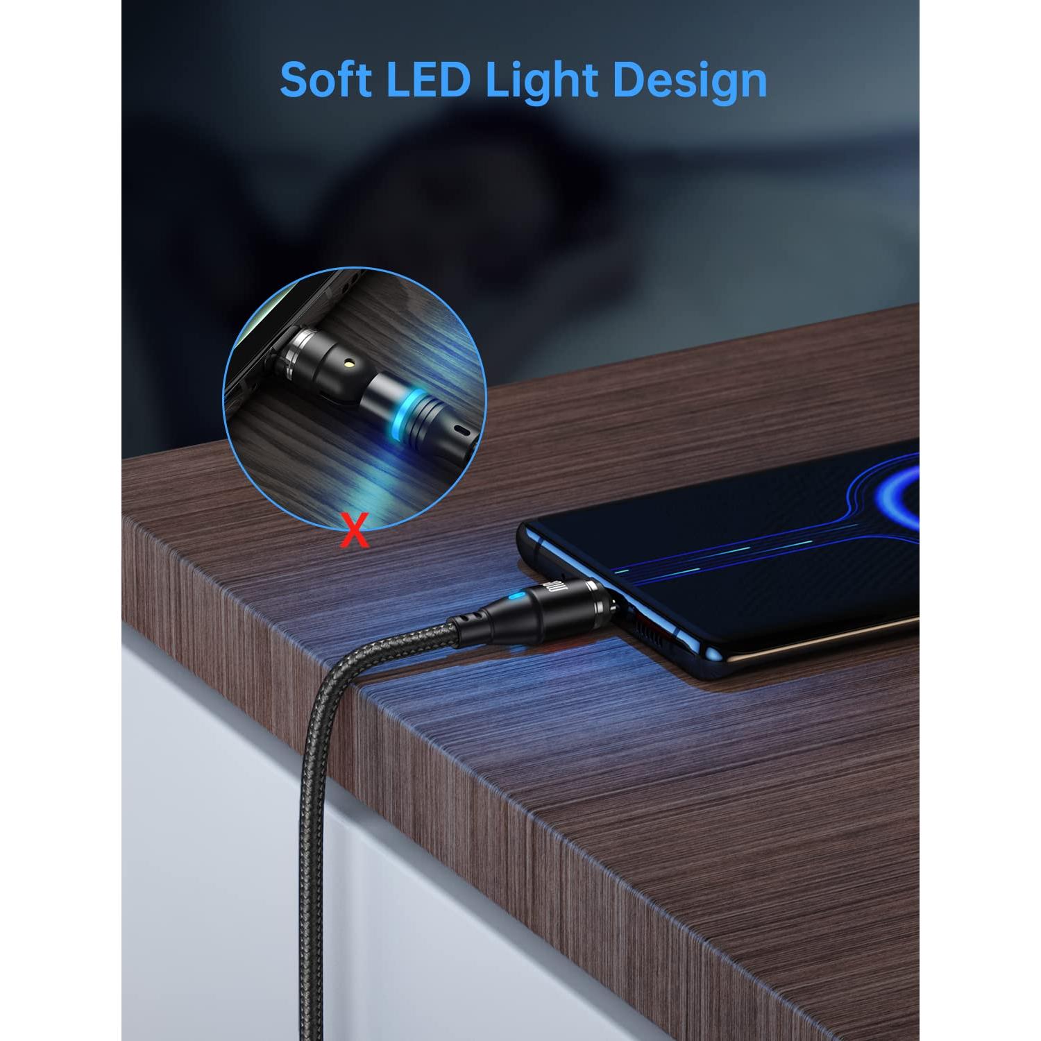 Cable de Carga Magnético USB C Aripps 3-Pack 1m/2m Carga Rápida 60W