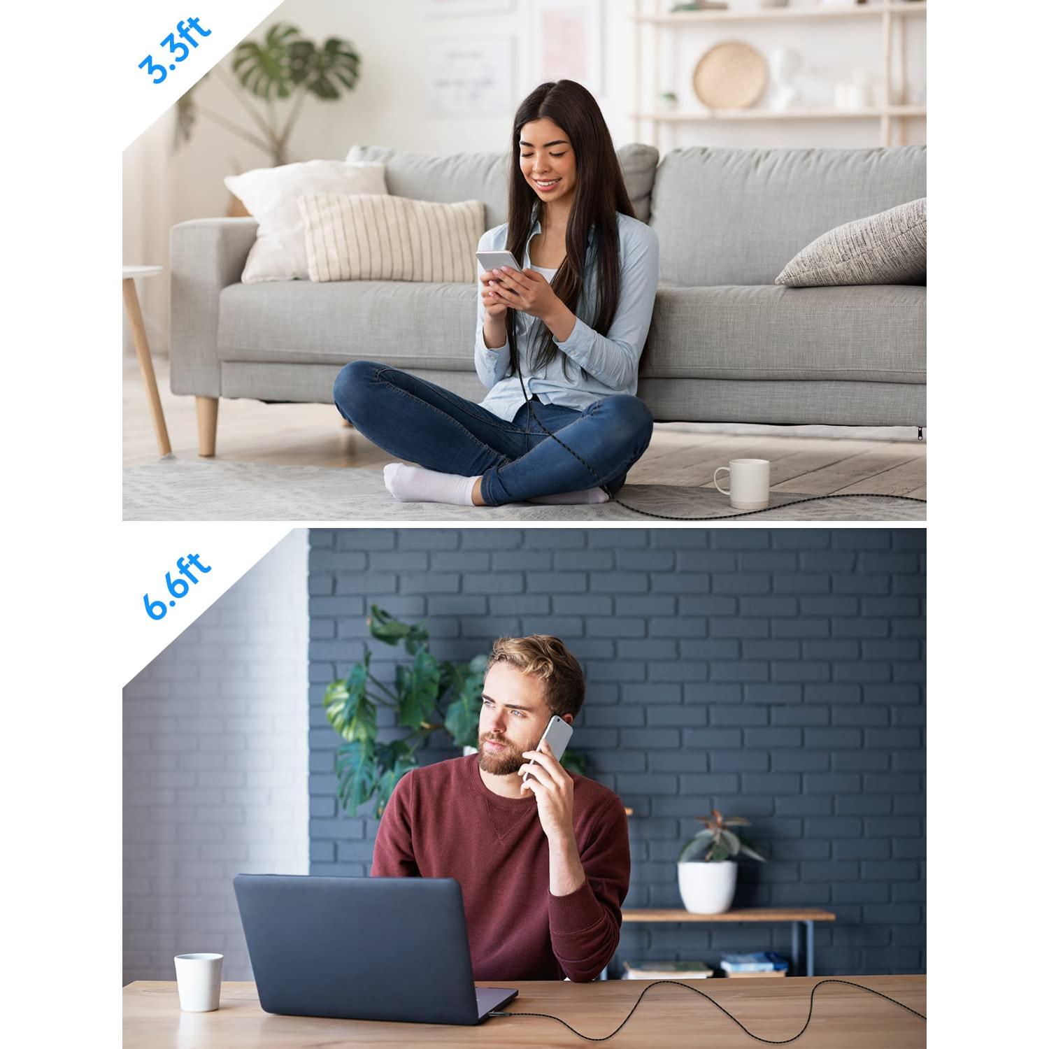 Cable de Carga Magnético USB C Aripps 3-Pack 1m/2m Carga Rápida 60W