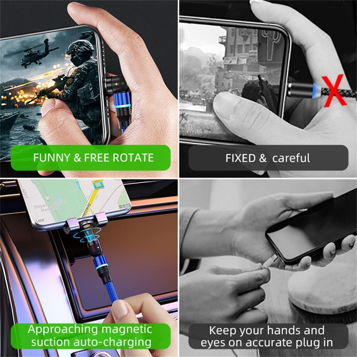 Cable de Carga Magnético 3 en 1 Losuesme 6 Piezas 3A