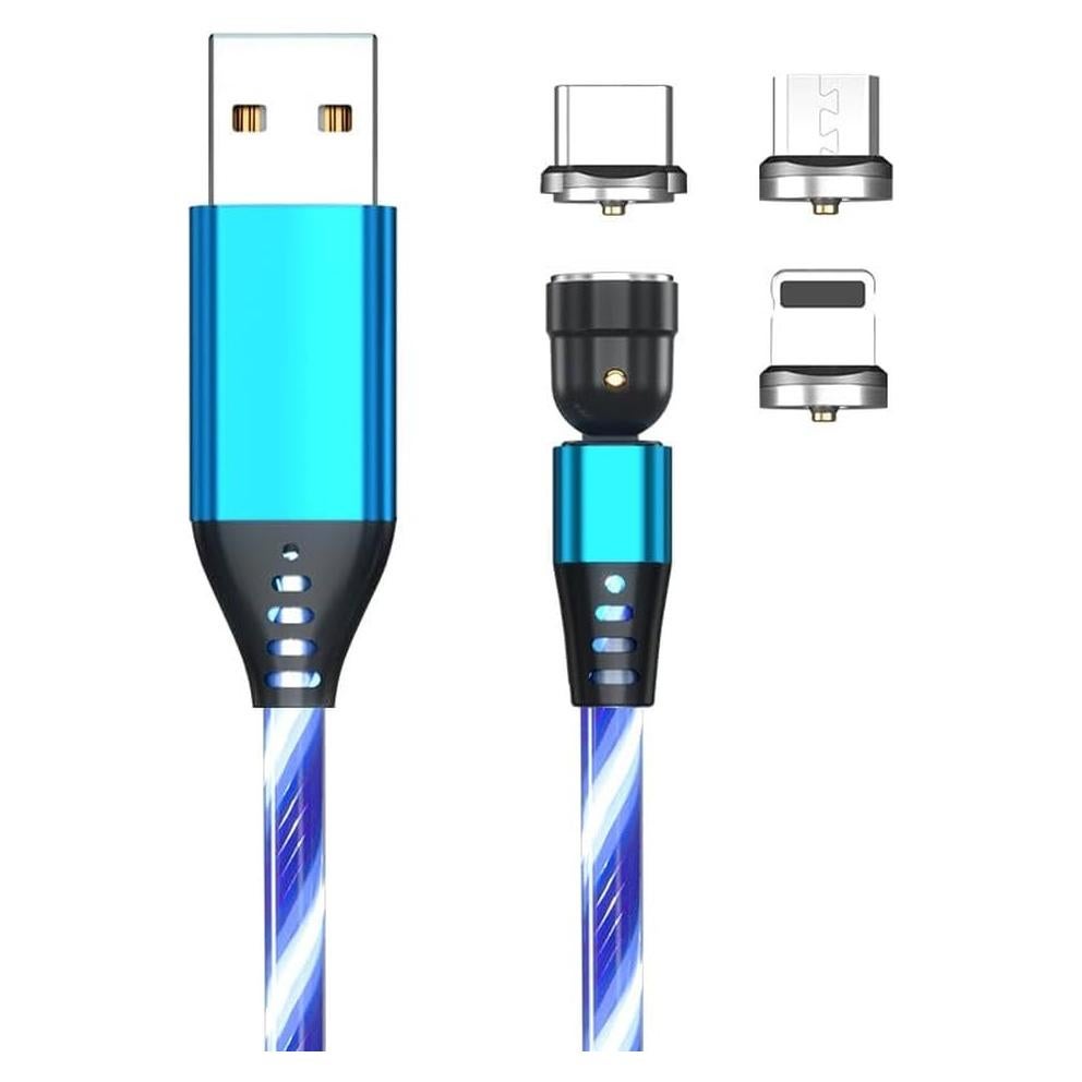 Cable de carga magnético Reflex Power 1M 3-en-1 con LED